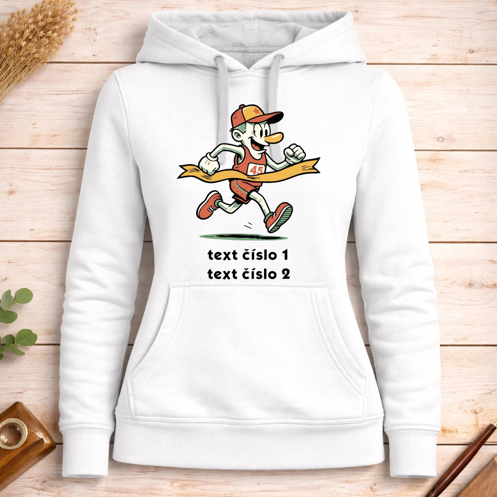 BĚH KOLO PLAVÁNÍ VÝBĚR OBRÁZKU (25+motivů) a MOŽNOST DOPLNIT VLASTNÍ TEXTY dámská mikina s kapucí