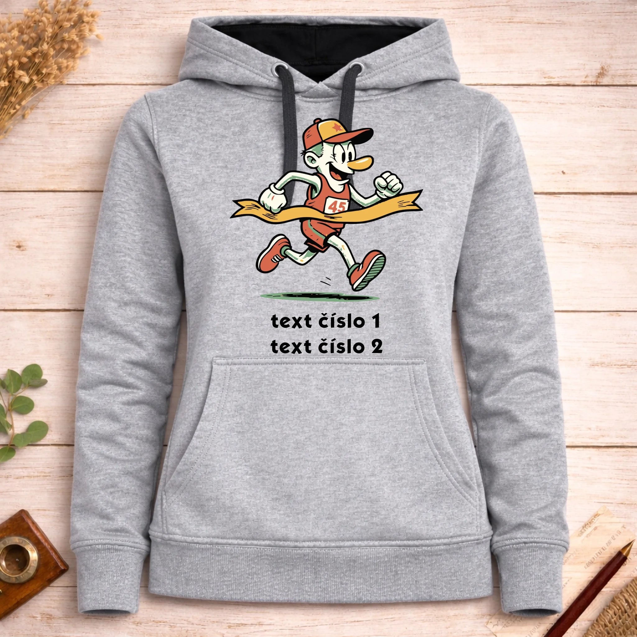 BĚH KOLO PLAVÁNÍ VÝBĚR OBRÁZKU (25+motivů) a MOŽNOST DOPLNIT VLASTNÍ TEXTY dámská mikina s kapucí