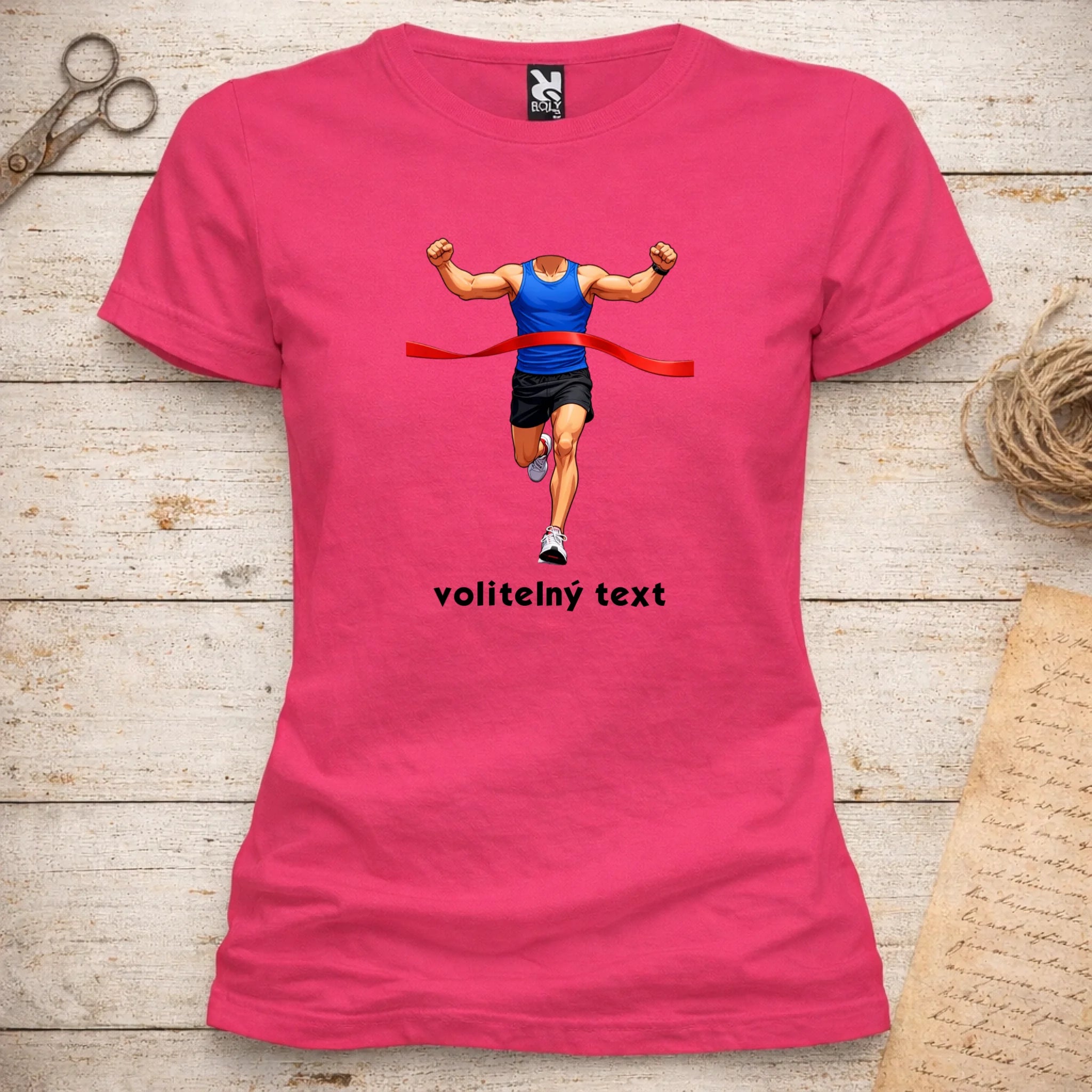 BĚH KOLO PLAVÁNÍ POSTAVA ZATÍM BEZ HLAVY - VLOŽTE FOTO, AUTOMATICKÝ OŘEZ  dámské tričko