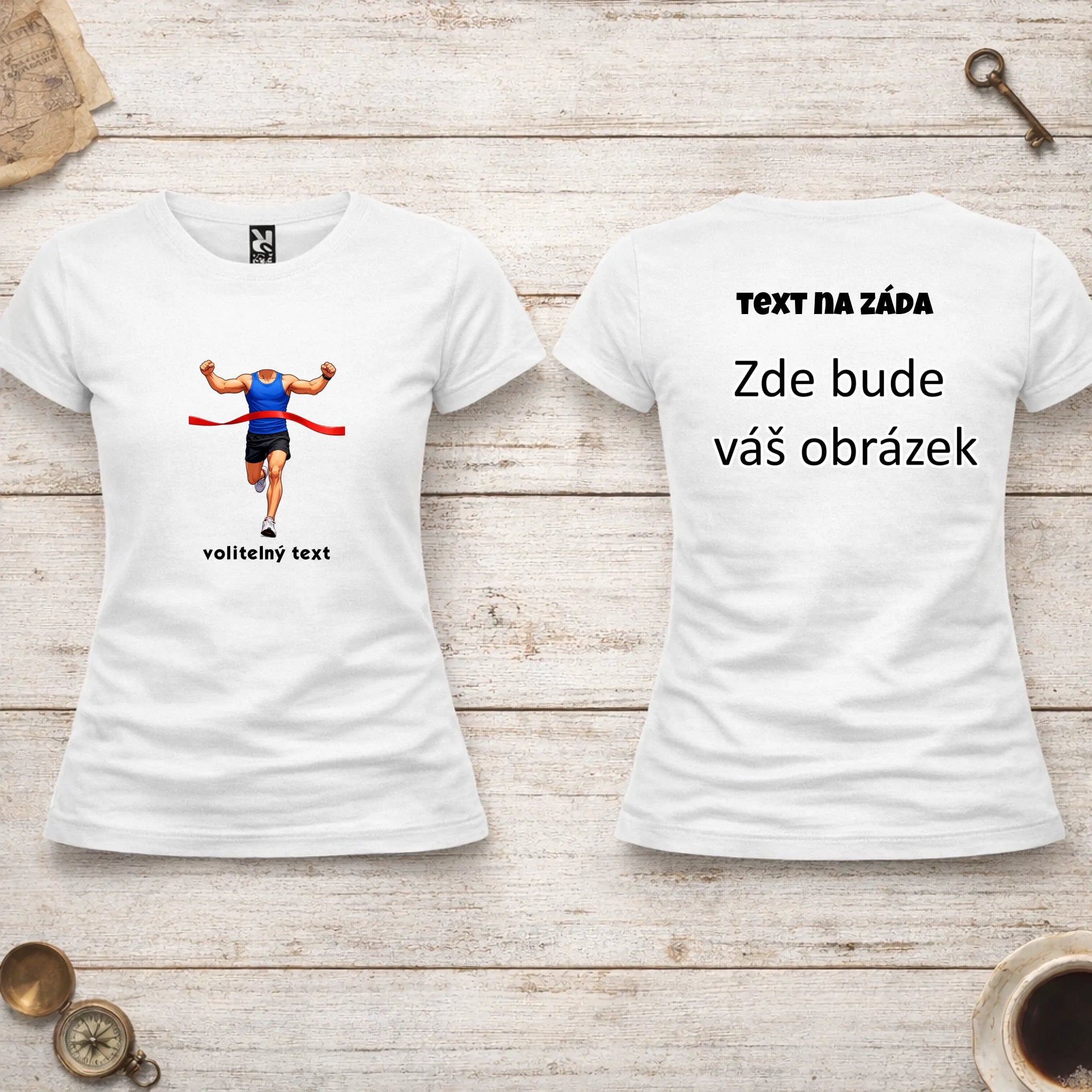 BĚH KOLO PLAVÁNÍ POSTAVA ZATÍM BEZ HLAVY - VLOŽTE FOTO, AUTOMATICKÝ OŘEZ  dámské tričko