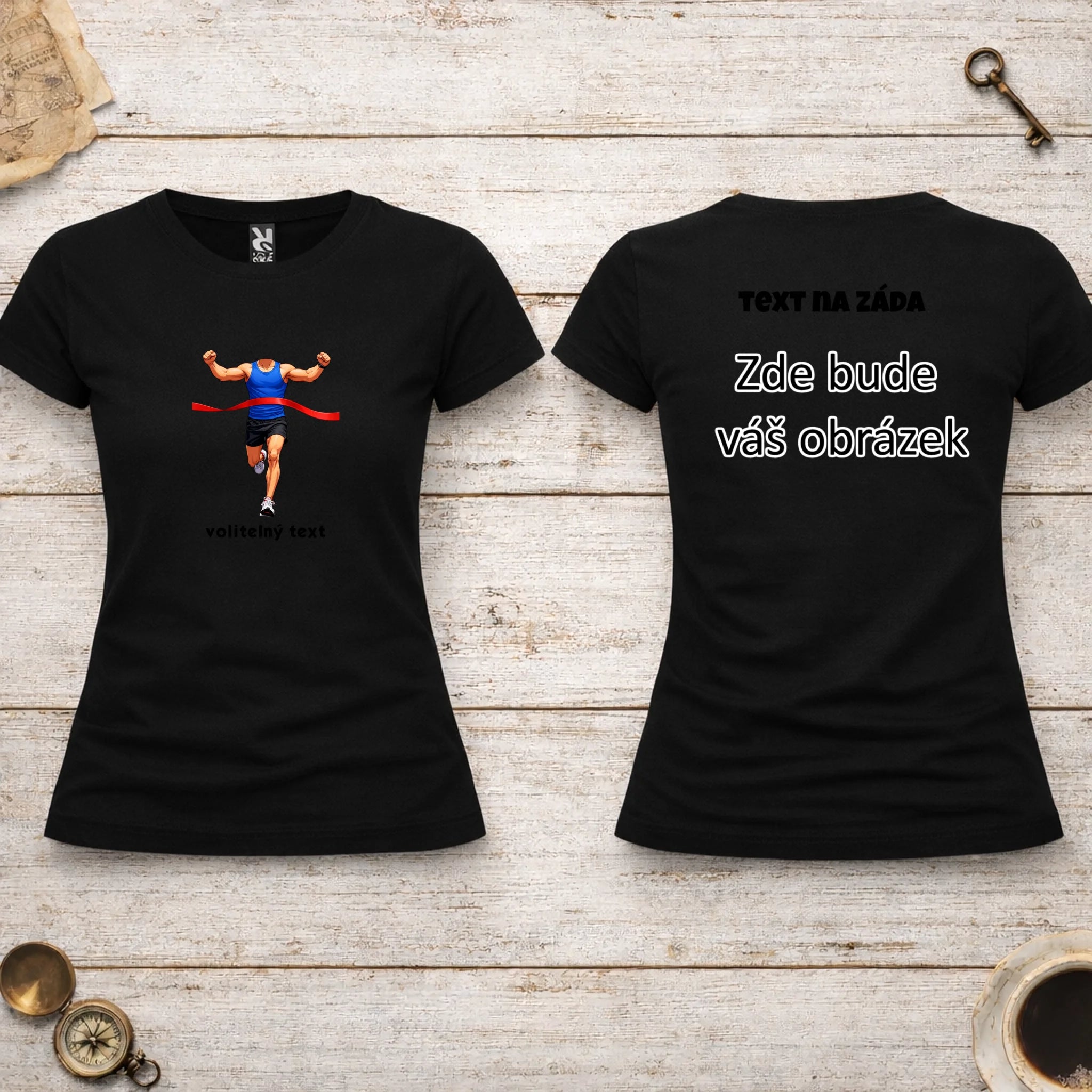 BĚH KOLO PLAVÁNÍ POSTAVA ZATÍM BEZ HLAVY - VLOŽTE FOTO, AUTOMATICKÝ OŘEZ  dámské tričko