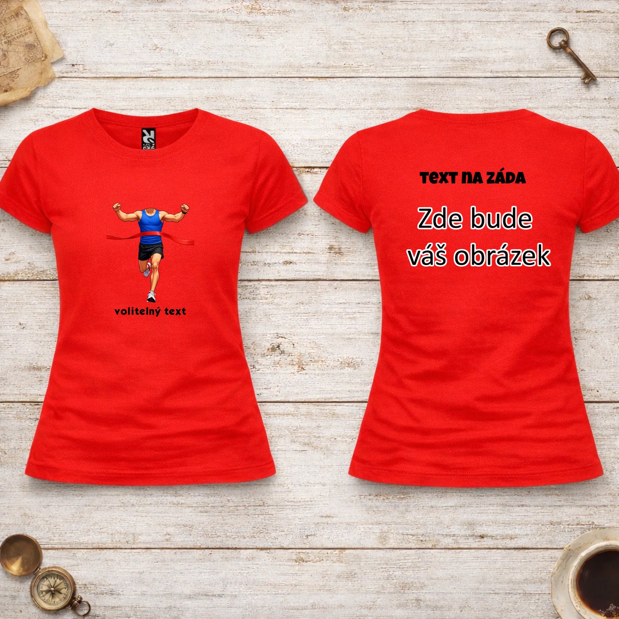 BĚH KOLO PLAVÁNÍ POSTAVA ZATÍM BEZ HLAVY - VLOŽTE FOTO, AUTOMATICKÝ OŘEZ  dámské tričko