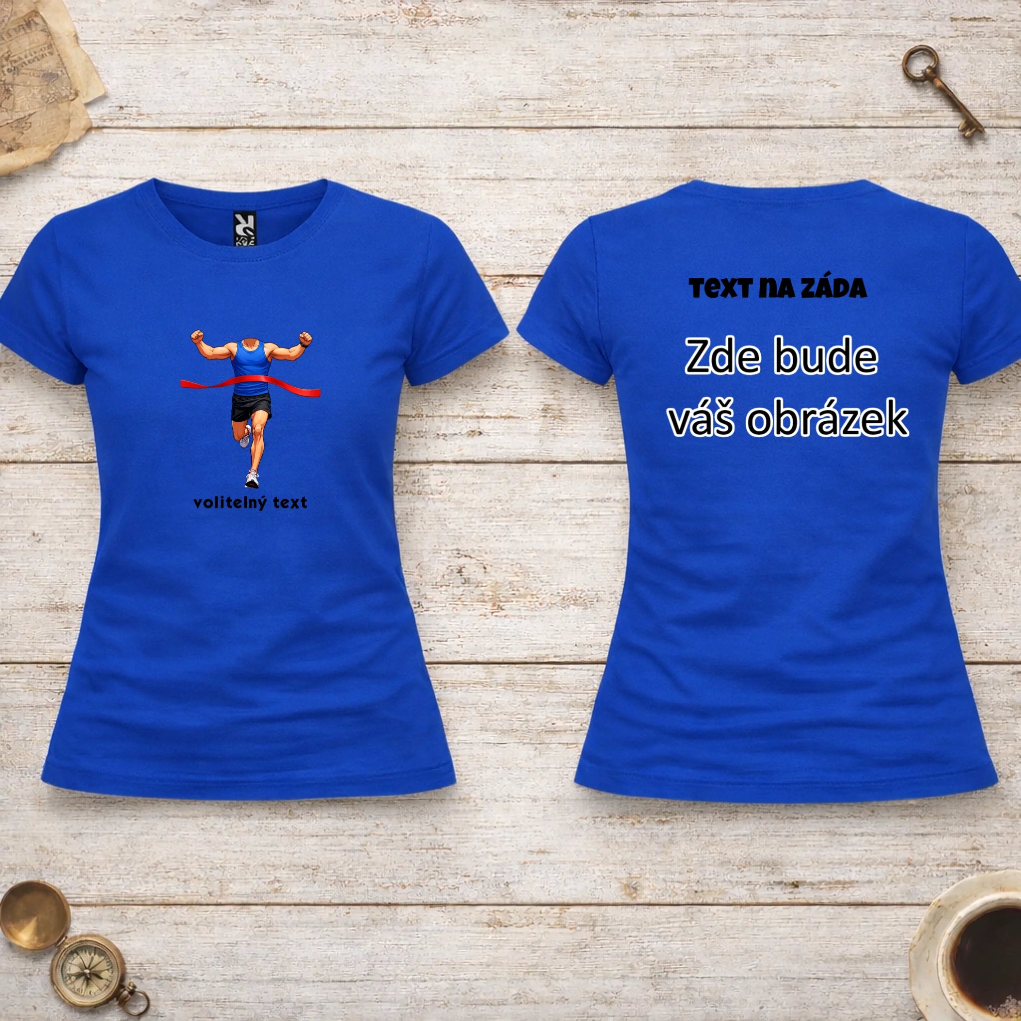 BĚH KOLO PLAVÁNÍ POSTAVA ZATÍM BEZ HLAVY - VLOŽTE FOTO, AUTOMATICKÝ OŘEZ  dámské tričko