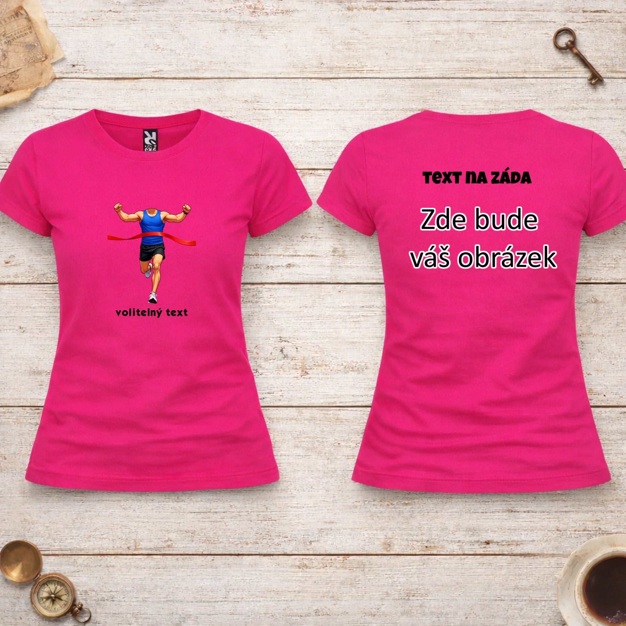 BĚH KOLO PLAVÁNÍ POSTAVA ZATÍM BEZ HLAVY - VLOŽTE FOTO, AUTOMATICKÝ OŘEZ  dámské tričko