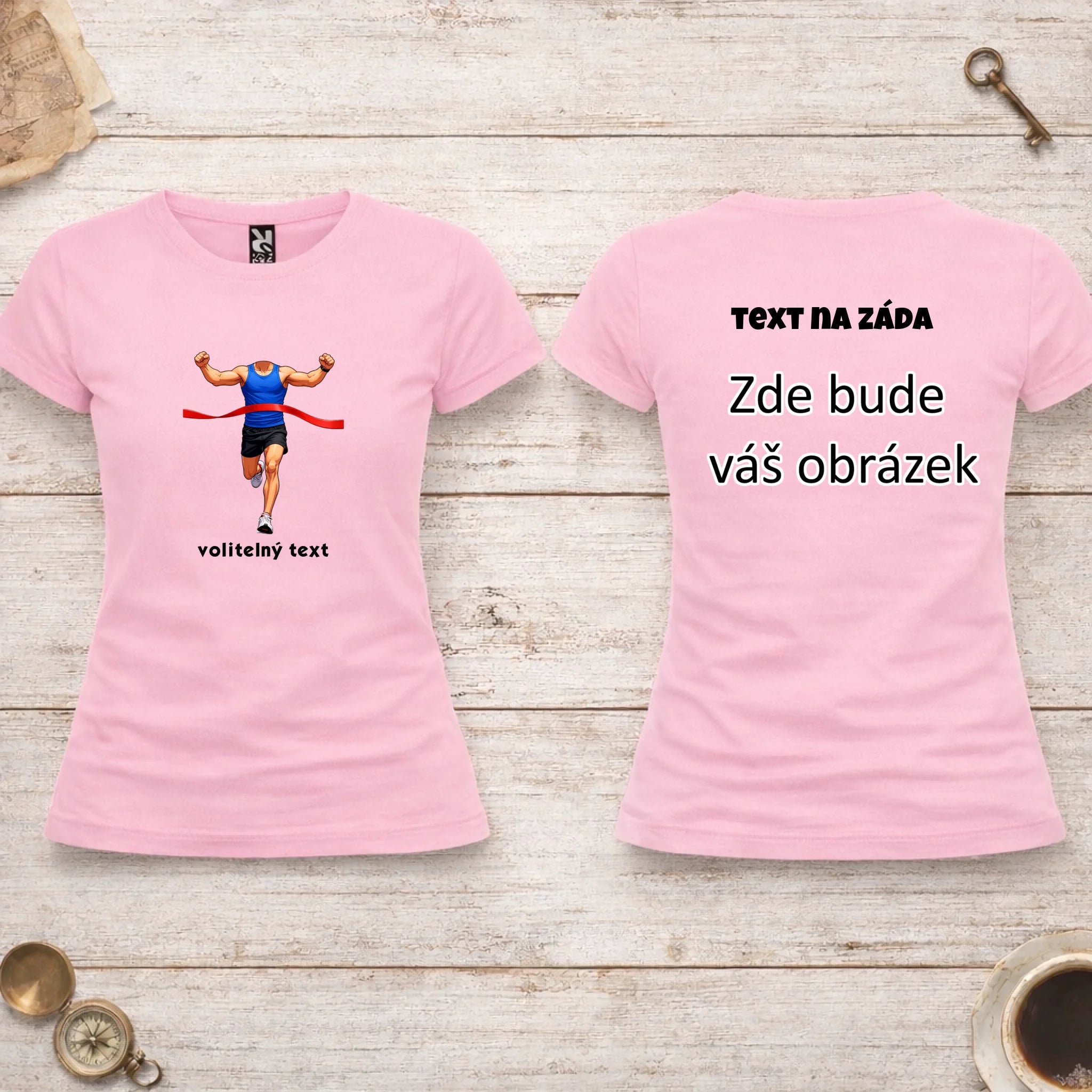 BĚH KOLO PLAVÁNÍ POSTAVA ZATÍM BEZ HLAVY - VLOŽTE FOTO, AUTOMATICKÝ OŘEZ  dámské tričko