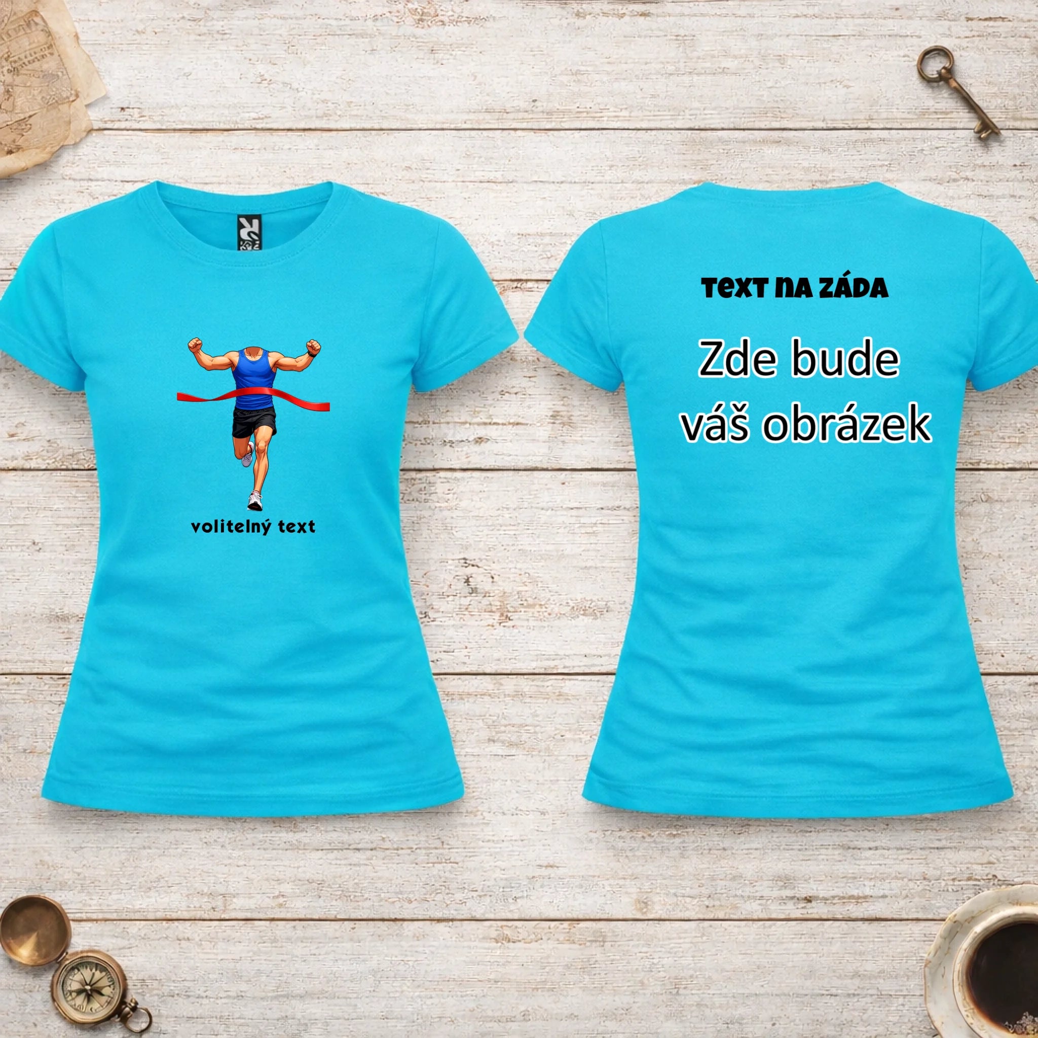 BĚH KOLO PLAVÁNÍ POSTAVA ZATÍM BEZ HLAVY - VLOŽTE FOTO, AUTOMATICKÝ OŘEZ  dámské tričko