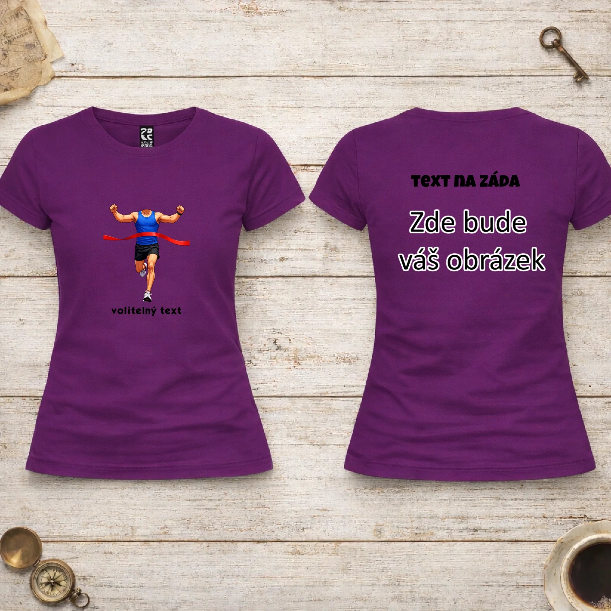 BĚH KOLO PLAVÁNÍ POSTAVA ZATÍM BEZ HLAVY - VLOŽTE FOTO, AUTOMATICKÝ OŘEZ  dámské tričko