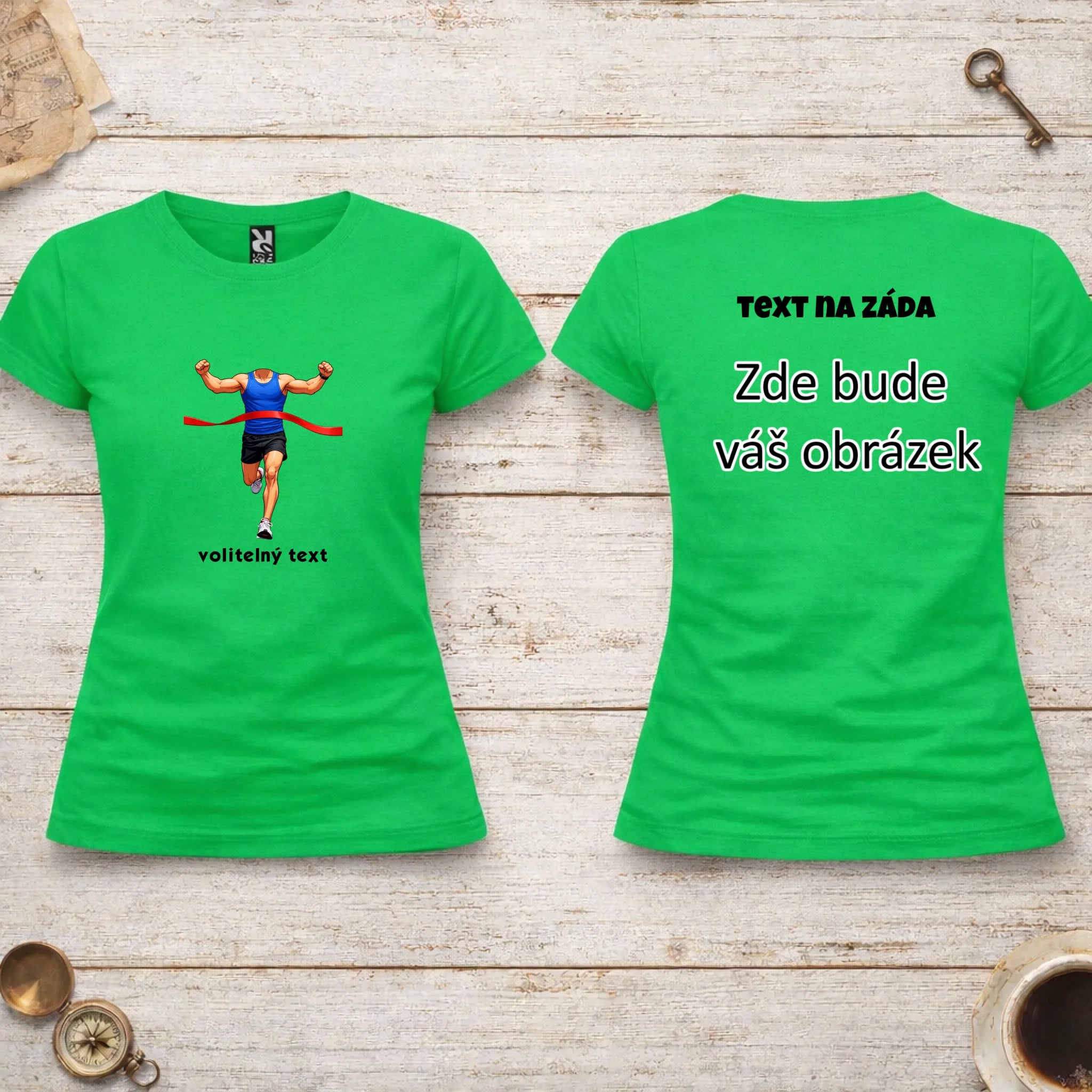 BĚH KOLO PLAVÁNÍ POSTAVA ZATÍM BEZ HLAVY - VLOŽTE FOTO, AUTOMATICKÝ OŘEZ  dámské tričko