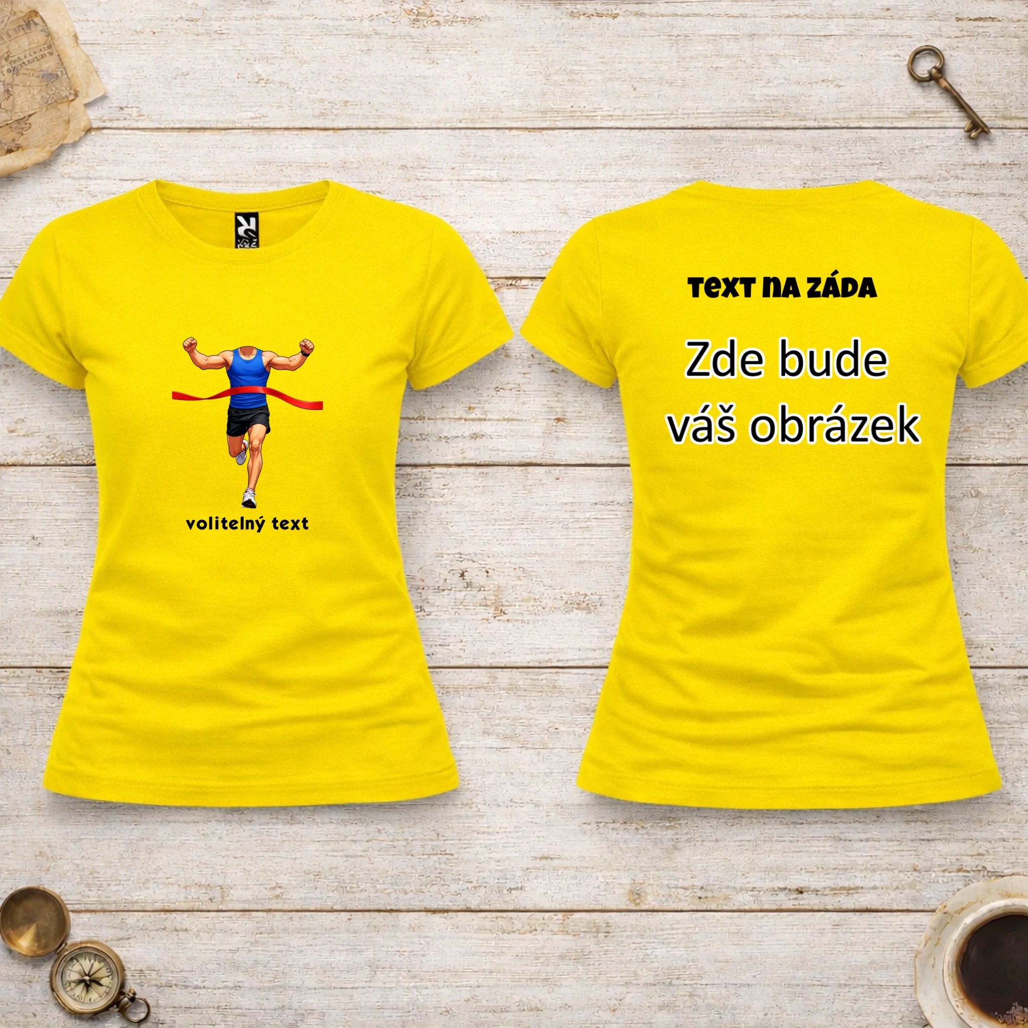 BĚH KOLO PLAVÁNÍ POSTAVA ZATÍM BEZ HLAVY - VLOŽTE FOTO, AUTOMATICKÝ OŘEZ  dámské tričko