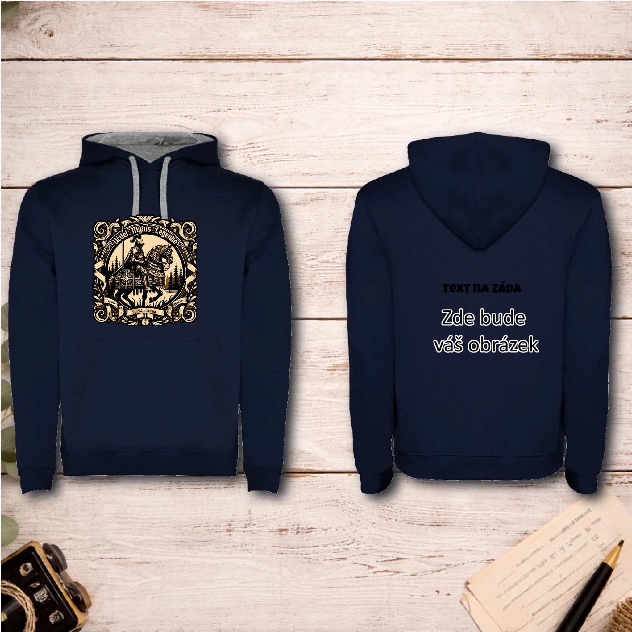 UČITEL (20+ motivů) MOŽNOST OBOUSTRANNĚHO POTISKU pánská mikina s kapucí