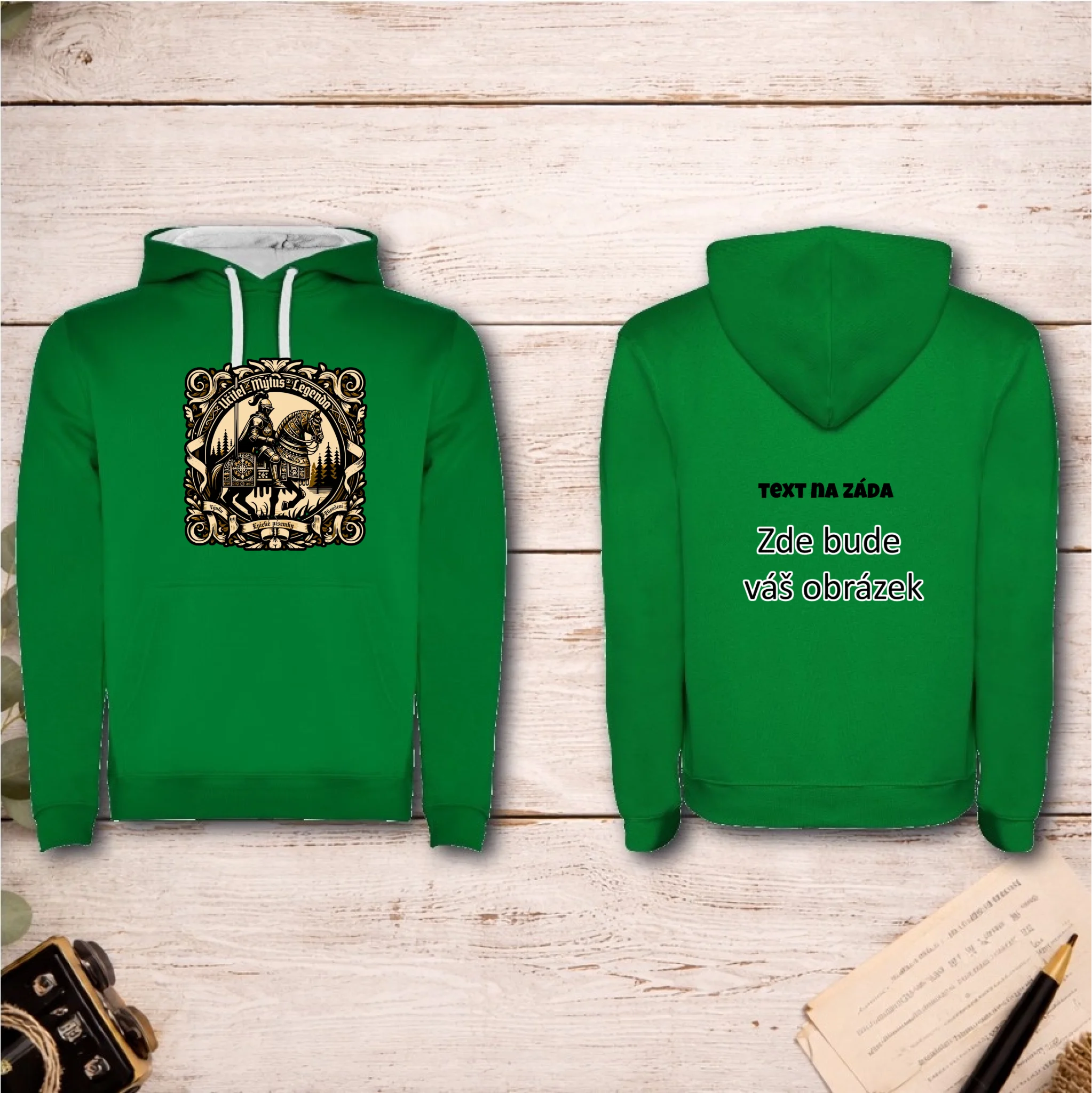 UČITEL (20+ motivů) MOŽNOST OBOUSTRANNĚHO POTISKU pánská mikina s kapucí