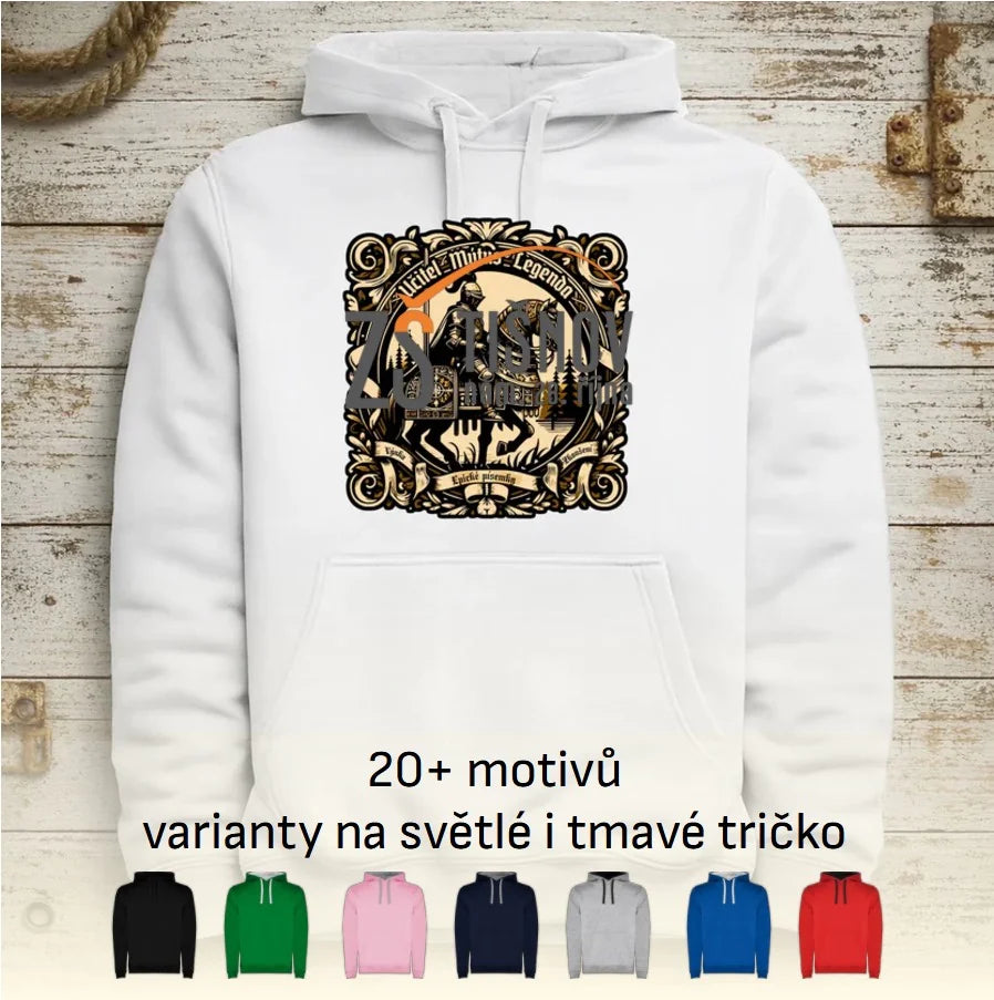 UČITEL (20+ motivů) MOŽNOST OBOUSTRANNĚHO POTISKU pánská mikina s kapucí