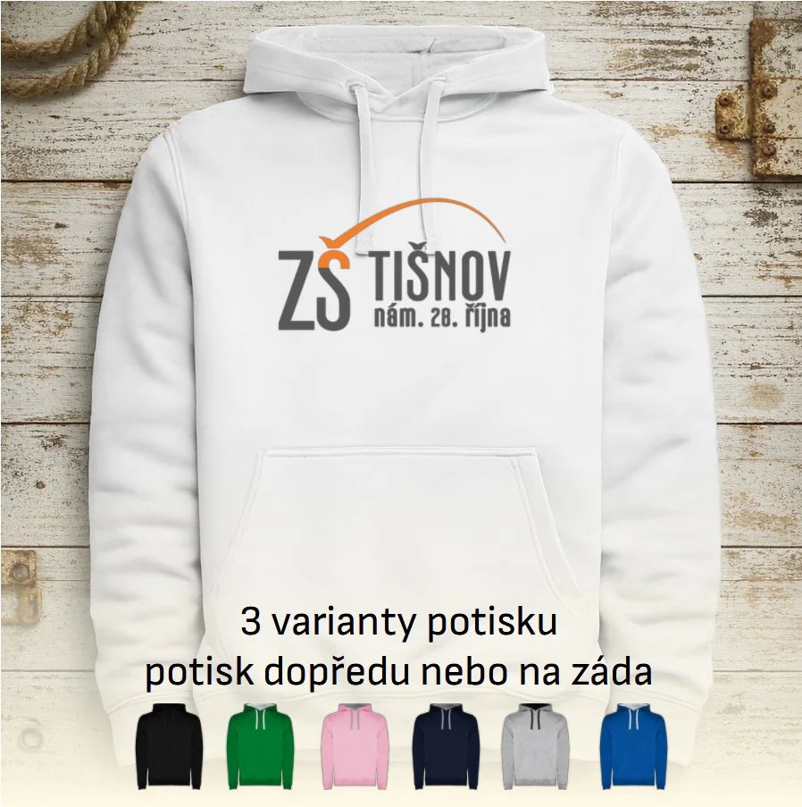 ZŠ Tišnov pánská/dětská mikina s kapucí