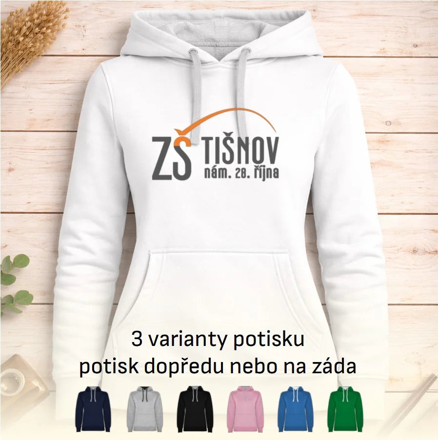 ZŠ Tišnov dámská mikina s kapucí