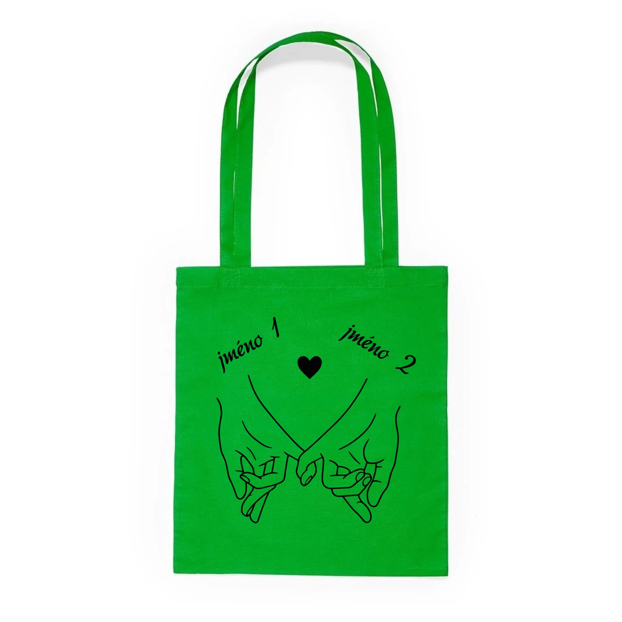 BATOH nebo TAŠKA s motivem LOVE (výběr z 3+ potisků) Plátěná taška KNOLL zelená 36x40