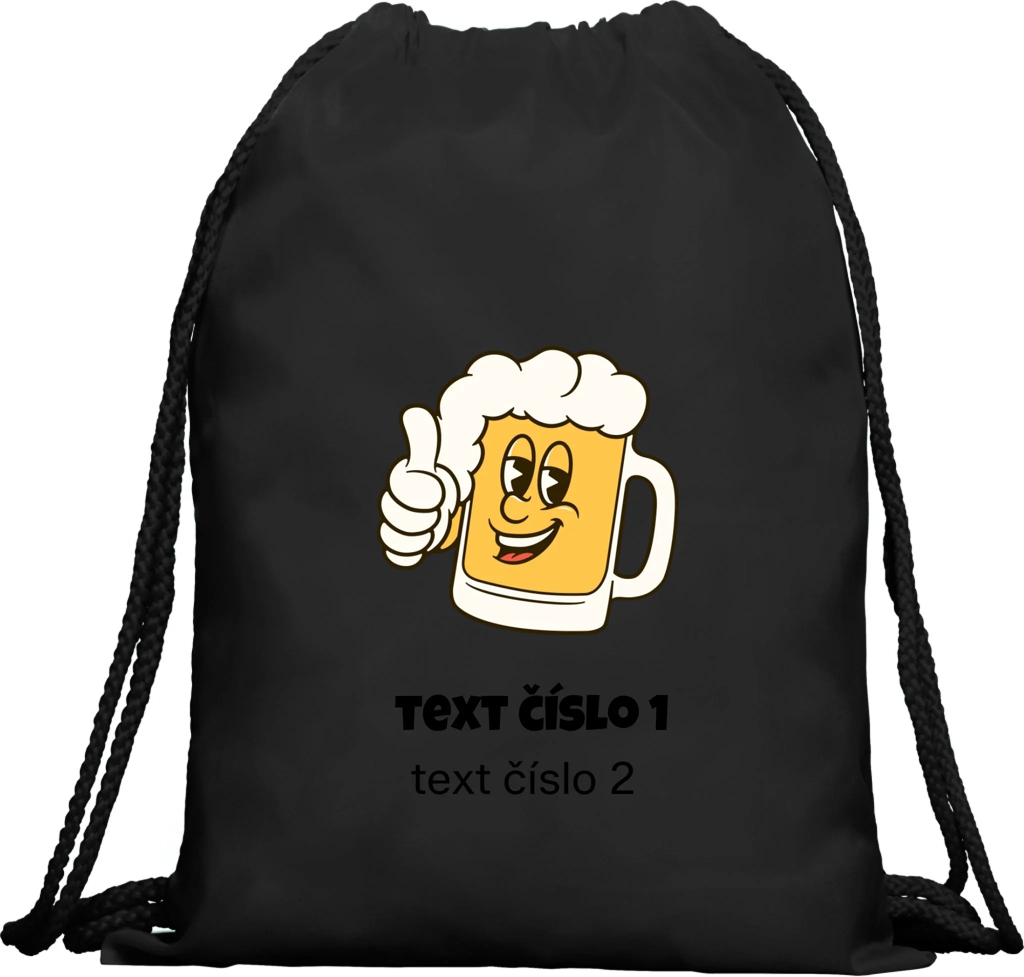 PIVO VÝBĚR OBRÁZKU (10+motivů) a MOŽNOST DOPLNIT VLASTNÍ TEXTY batoh, taška Multifunkční batoh KAGU černá 35x45 cm