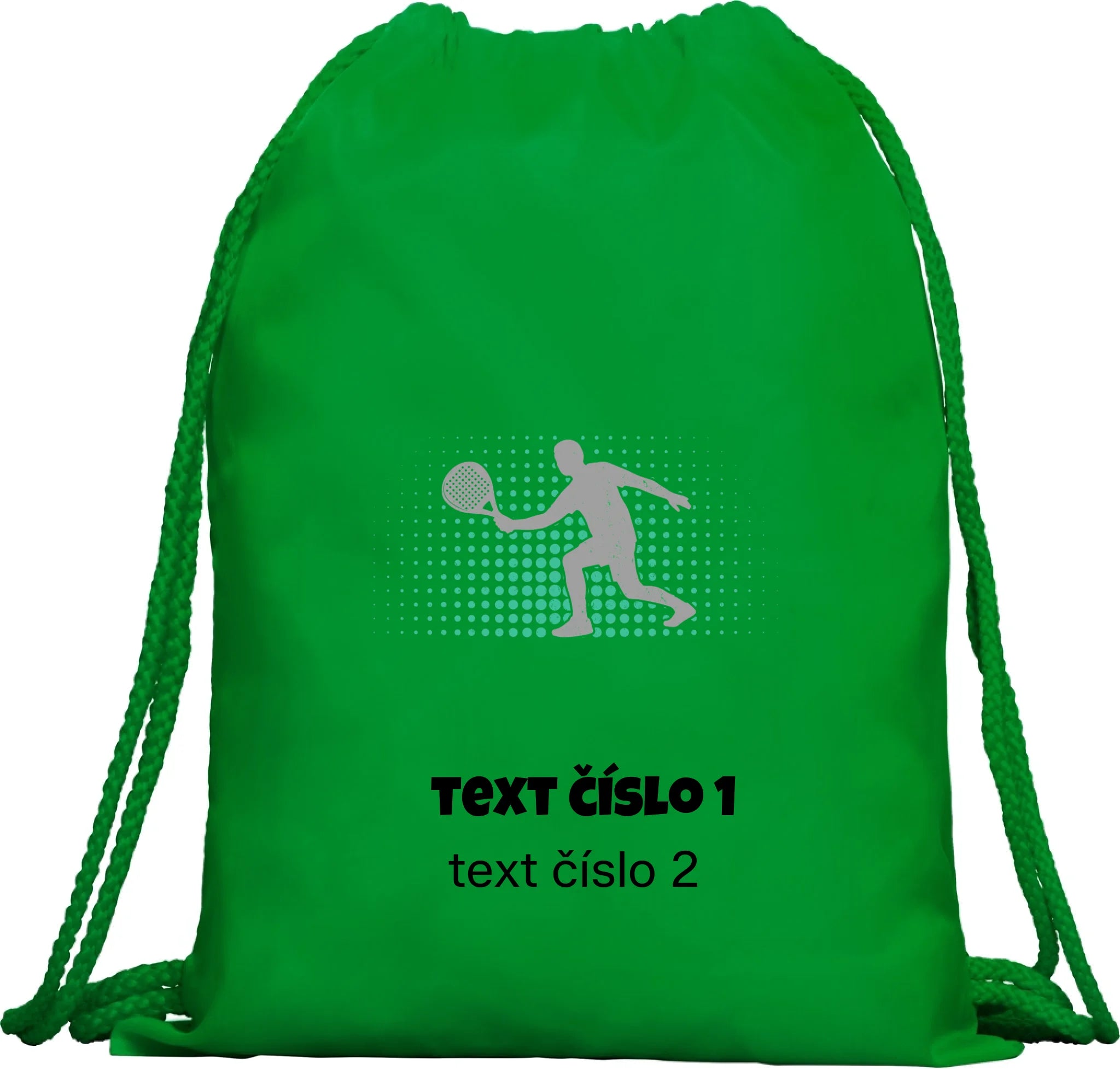 BATOH nebo TAŠKA s motivem PADEL (výběr z 10+ obrázků, možnost doplnit vlastní texty) Multifunkční batoh KAGU zelená 35x45 cm