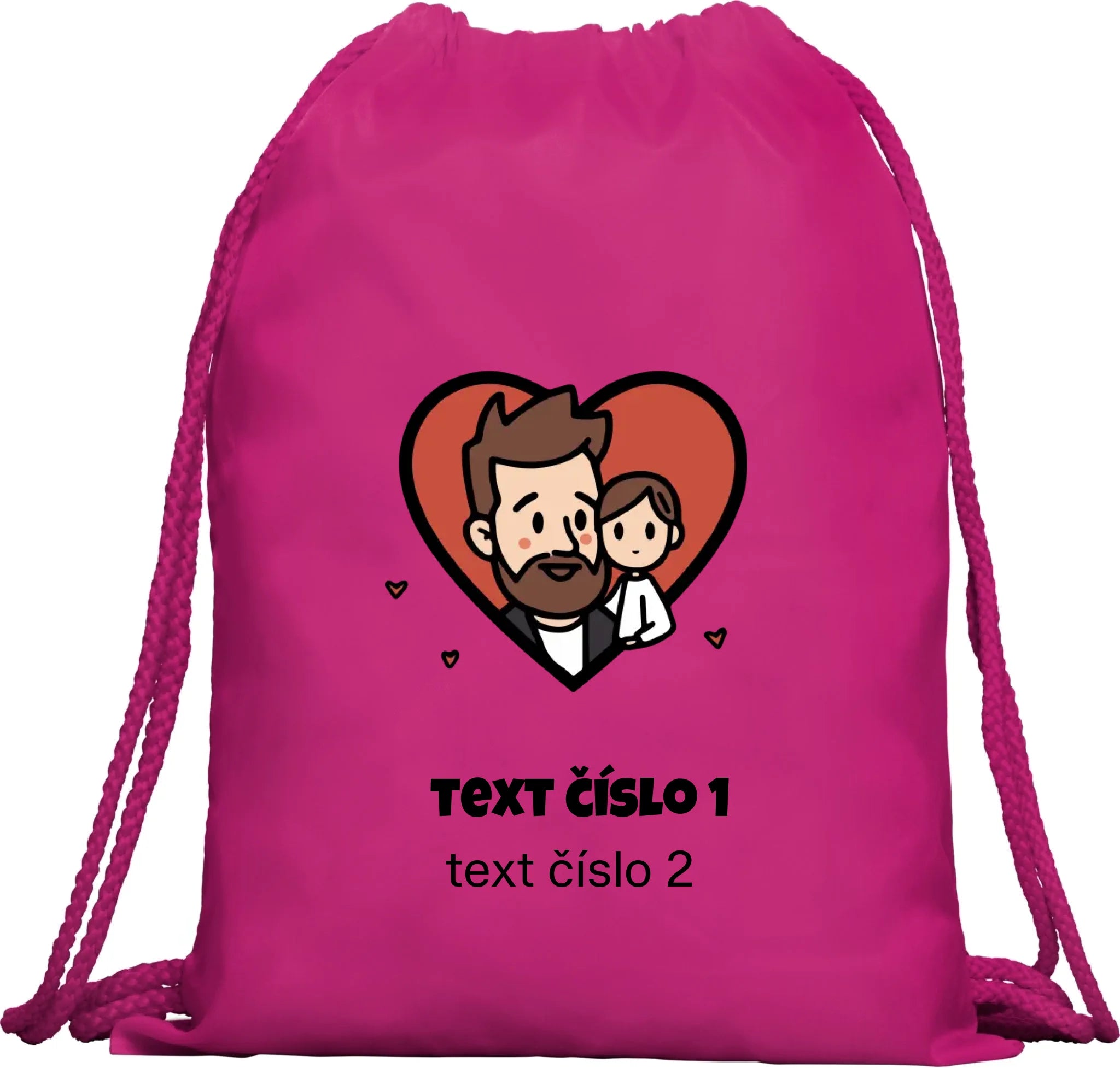 BATOH nebo TAŠKA s motivem NEJ TÁTA (výběr z 10+ obrázků, možnost doplnit vlastní texty) Multifunkční batoh KAGU růže 35x45 cm