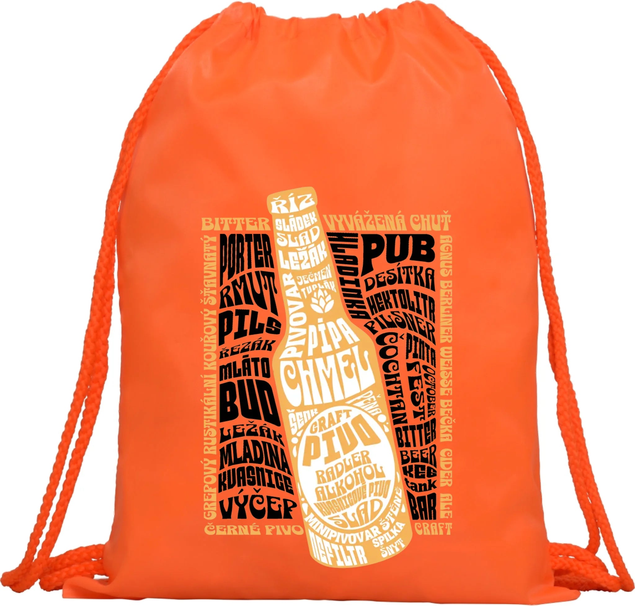 PIVO batoh, taška (5+ motivů) Multifunkční batoh KAGU oranžová 35x45 cm