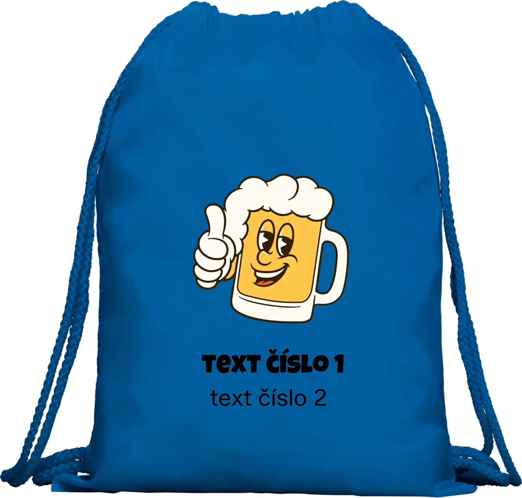 PIVO VÝBĚR OBRÁZKU (10+motivů) a MOŽNOST DOPLNIT VLASTNÍ TEXTY batoh, taška Multifunkční batoh KAGU modrá 35x45 cm