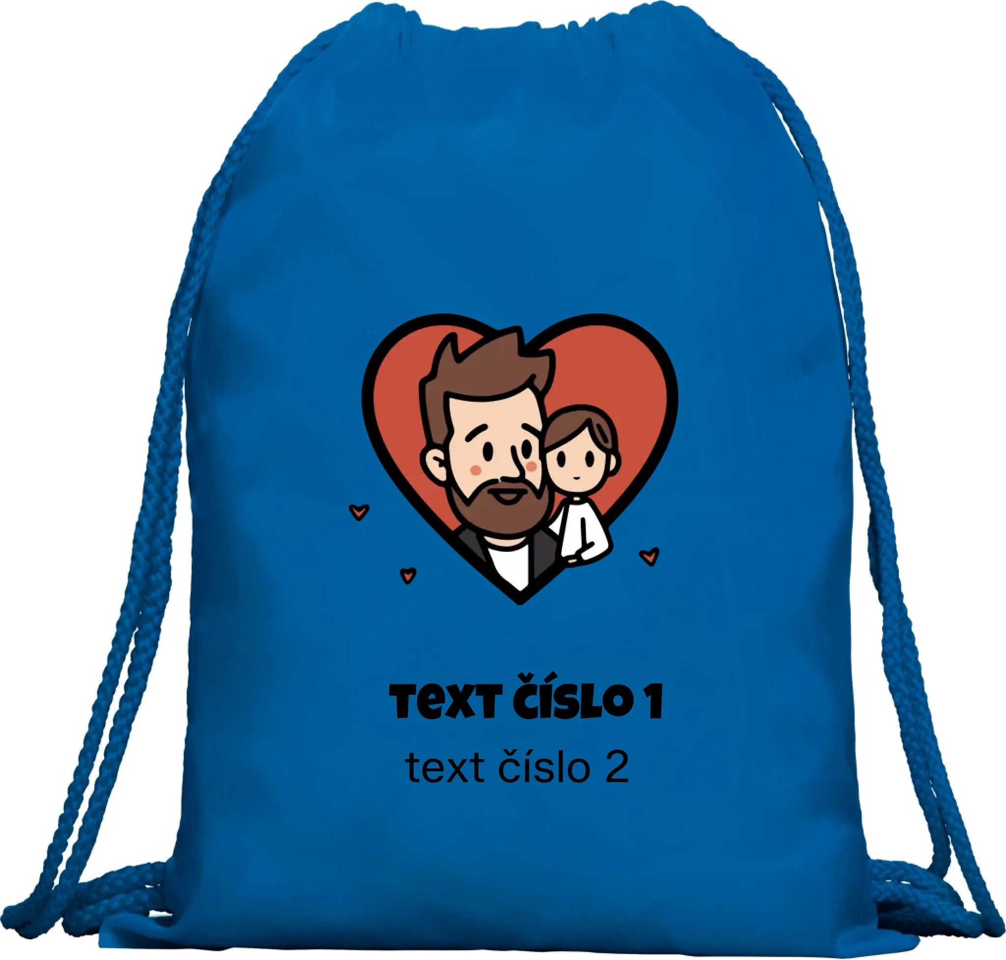BATOH nebo TAŠKA s motivem NEJ TÁTA (výběr z 10+ obrázků, možnost doplnit vlastní texty) Multifunkční batoh KAGU modrá 35x45 cm