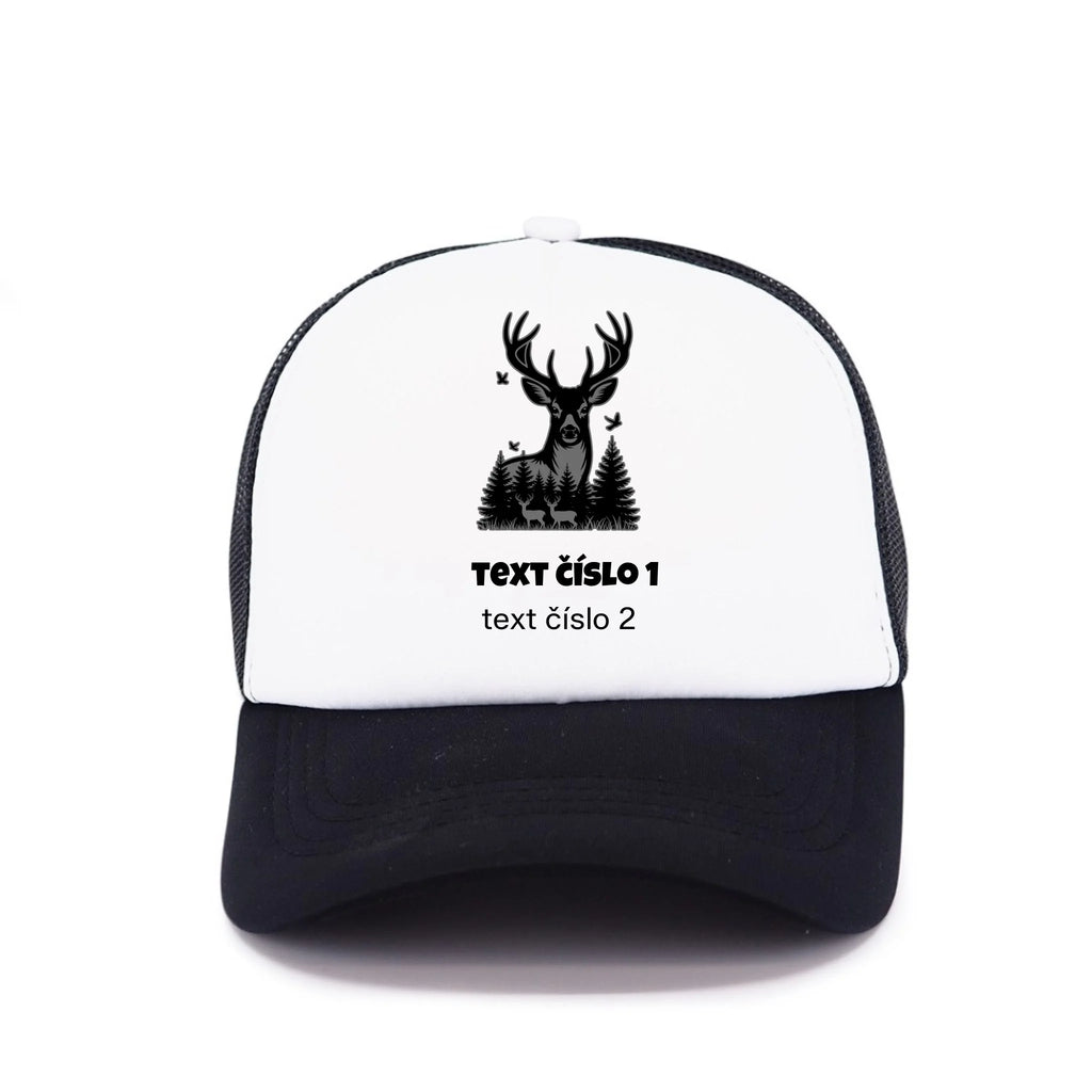 myslivost VÝBĚR OBRÁZKU (10+motivů) a MOŽNOST DOPLNIT VLASTNÍ TEXTY kšiltovka