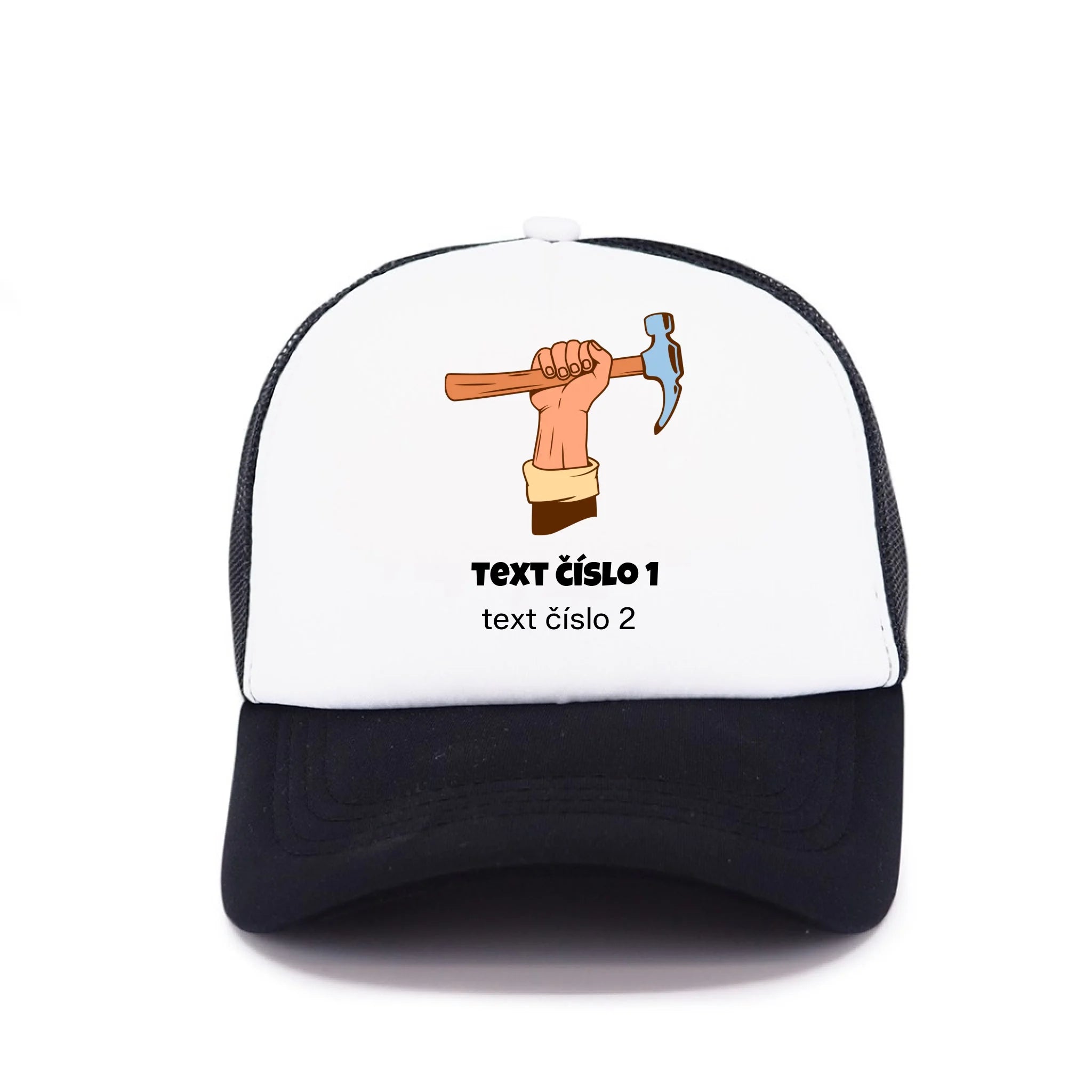 PRACOVNÍ VÝBĚR OBRÁZKU (10+motivů) a MOŽNOST DOPLNIT VLASTNÍ TEXTY kšiltovka
