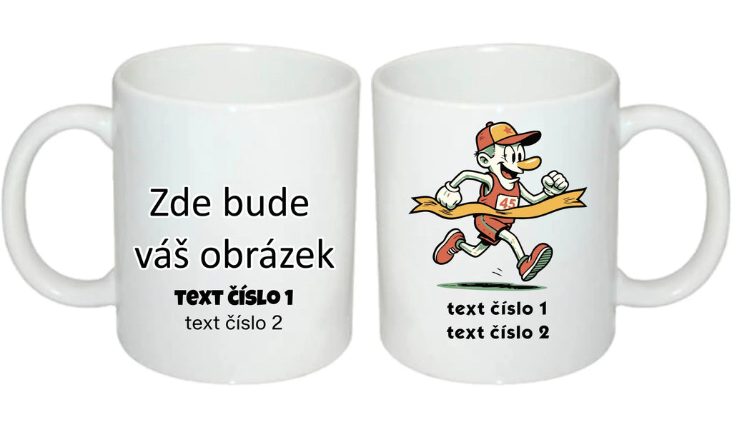 BĚH KOLO PLAVÁNÍ VÝBĚR OBRÁZKU (25+motivů) a MOŽNOST DOPLNIT VLASTNÍ TEXTY hrníček