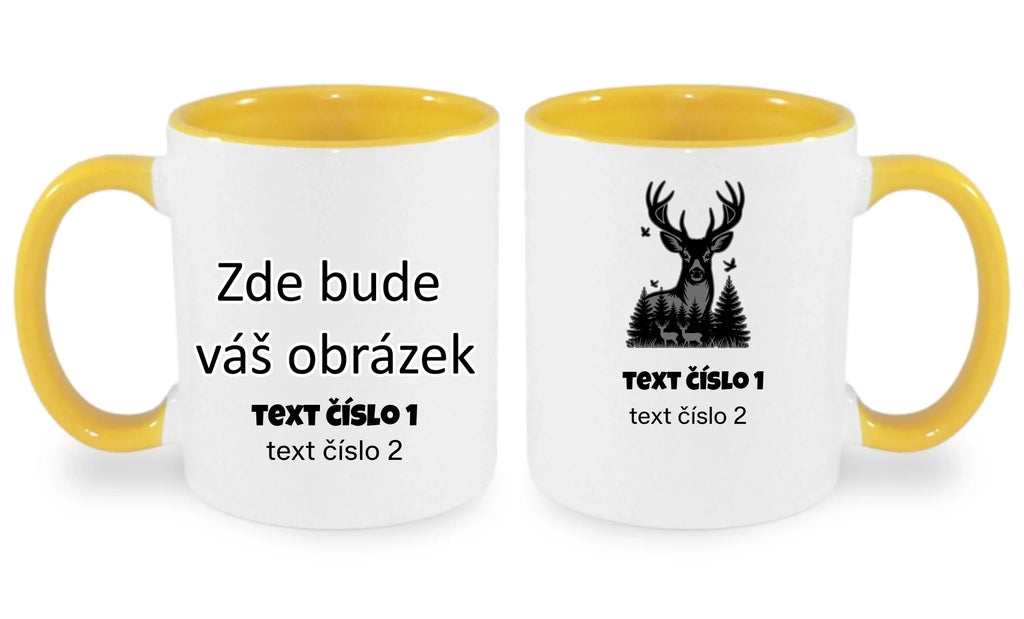 myslivost VÝBĚR OBRÁZKU (10+motivů) a MOŽNOST DOPLNIT VLASTNÍ TEXTY hrníček