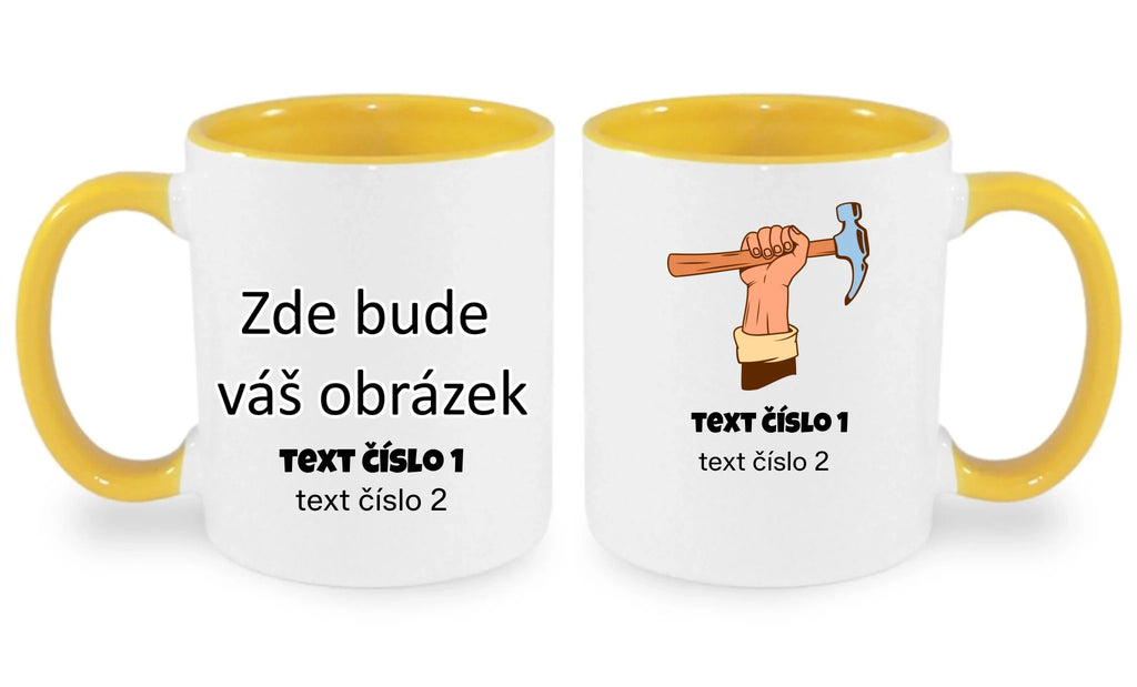 PRACOVNÍ VÝBĚR OBRÁZKU (10+motivů) a MOŽNOST DOPLNIT VLASTNÍ TEXTY hrníček