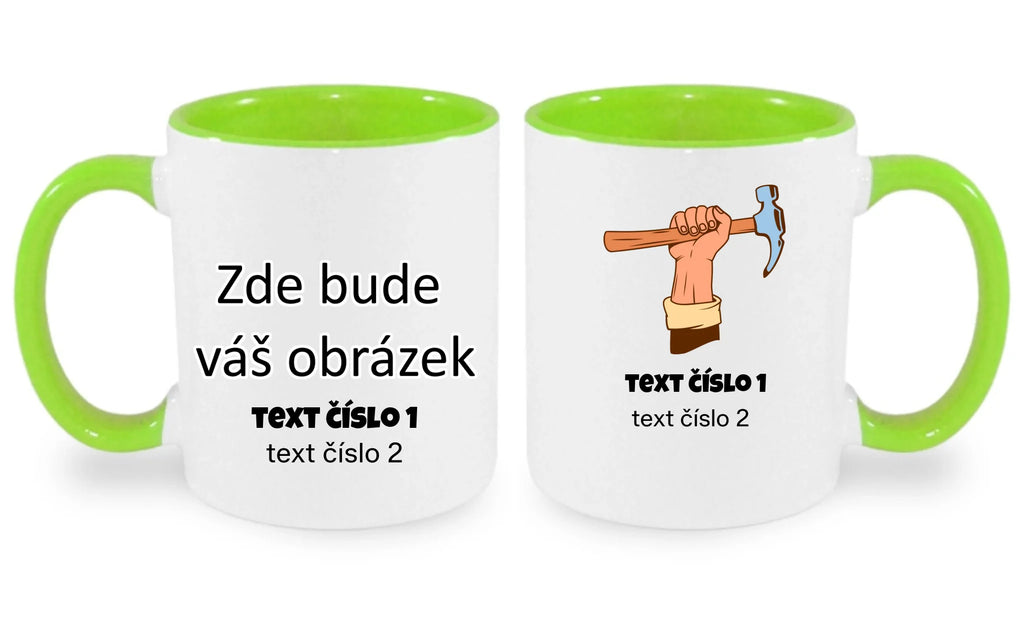 PRACOVNÍ VÝBĚR OBRÁZKU (10+motivů) a MOŽNOST DOPLNIT VLASTNÍ TEXTY hrníček