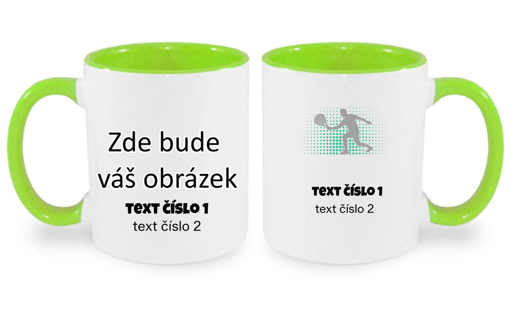 PADEL VÝBĚR OBRÁZKU (10+motivů) a MOŽNOST DOPLNIT VLASTNÍ TEXTY hrníček