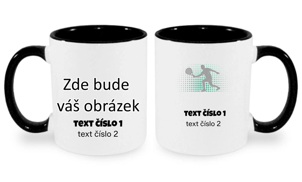 PADEL VÝBĚR OBRÁZKU (10+motivů) a MOŽNOST DOPLNIT VLASTNÍ TEXTY hrníček