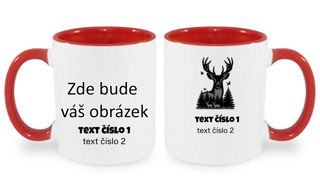 myslivost VÝBĚR OBRÁZKU (10+motivů) a MOŽNOST DOPLNIT VLASTNÍ TEXTY hrníček