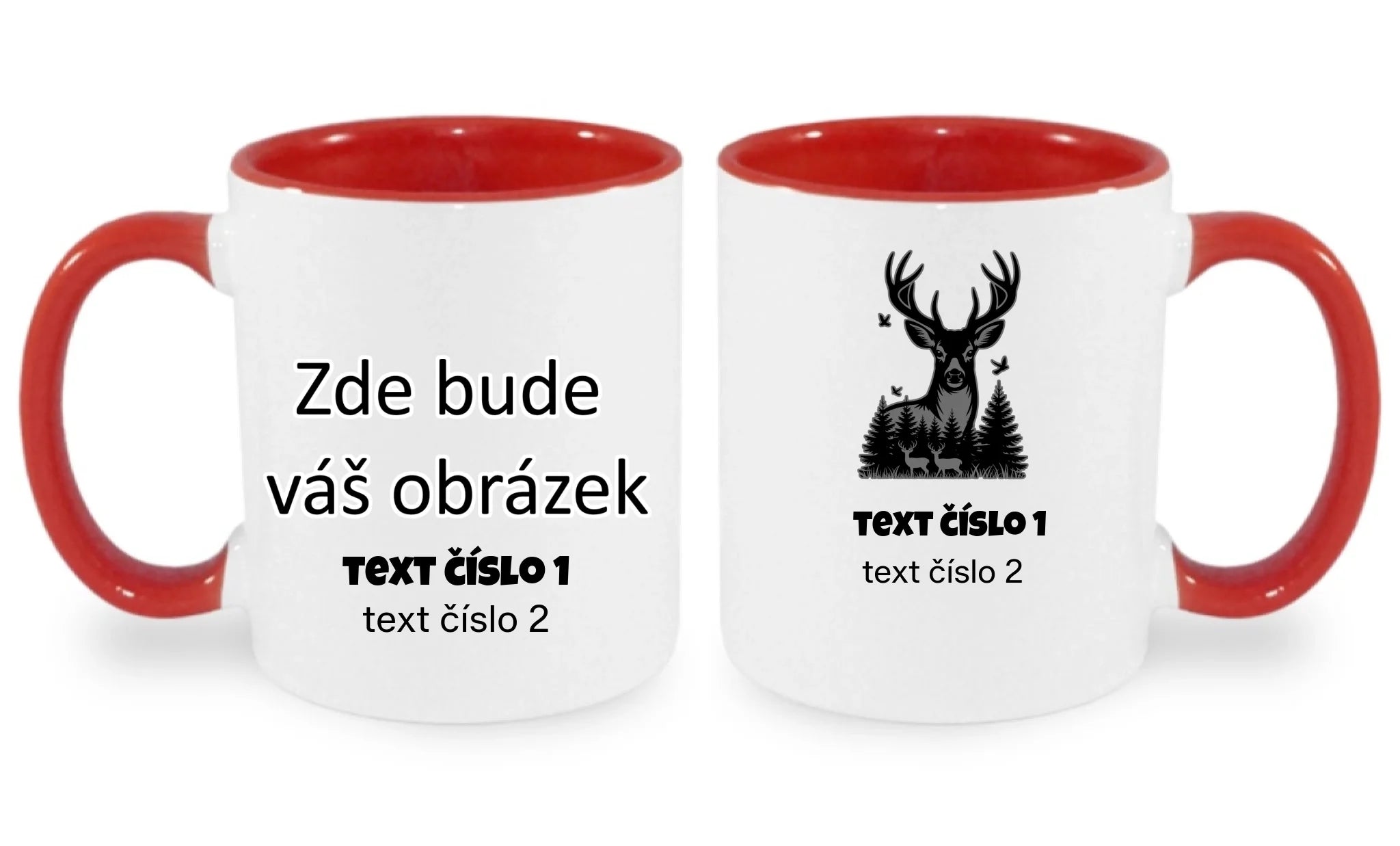 myslivost VÝBĚR OBRÁZKU (10+motivů) a MOŽNOST DOPLNIT VLASTNÍ TEXTY hrníček