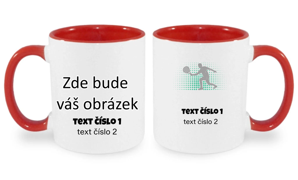 PADEL VÝBĚR OBRÁZKU (10+motivů) a MOŽNOST DOPLNIT VLASTNÍ TEXTY hrníček