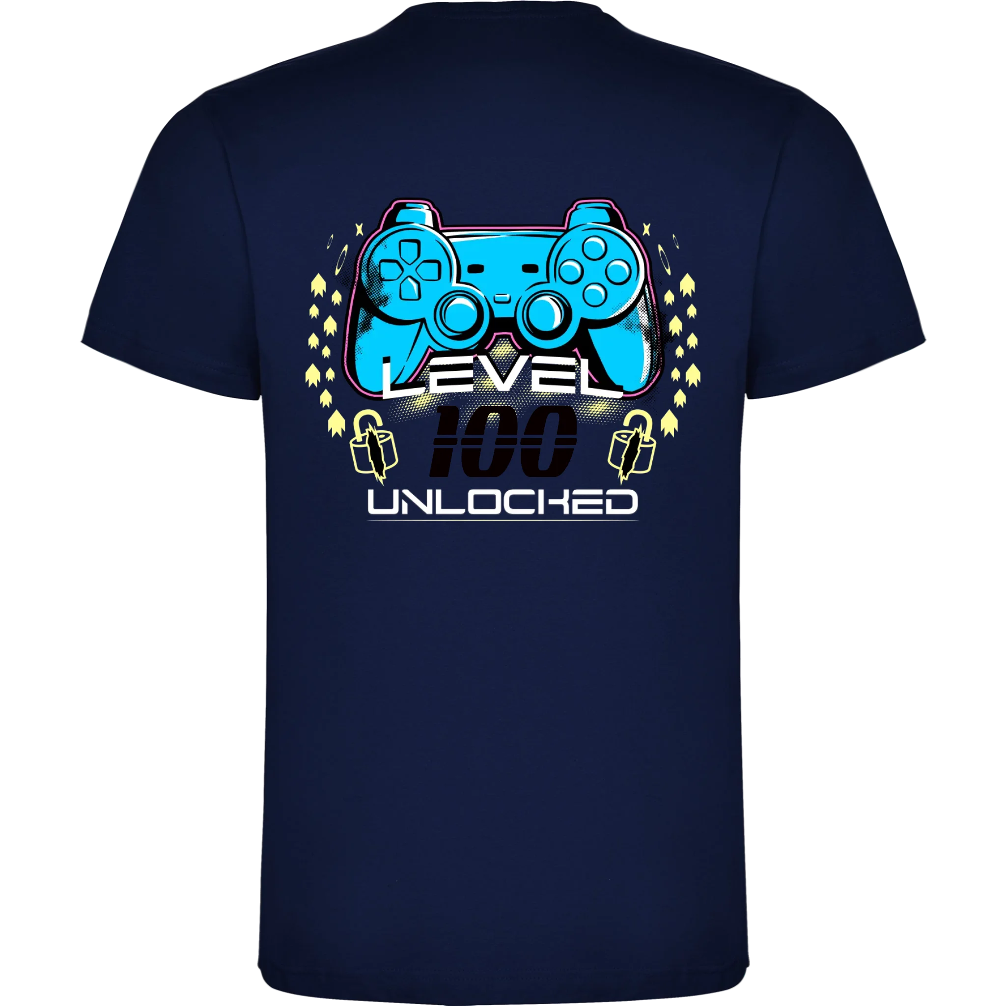 narozeniny LEVEL UNLOCKED chlapecké tričko potisk jen na záda chlapecké DOGO Námořnická modrá