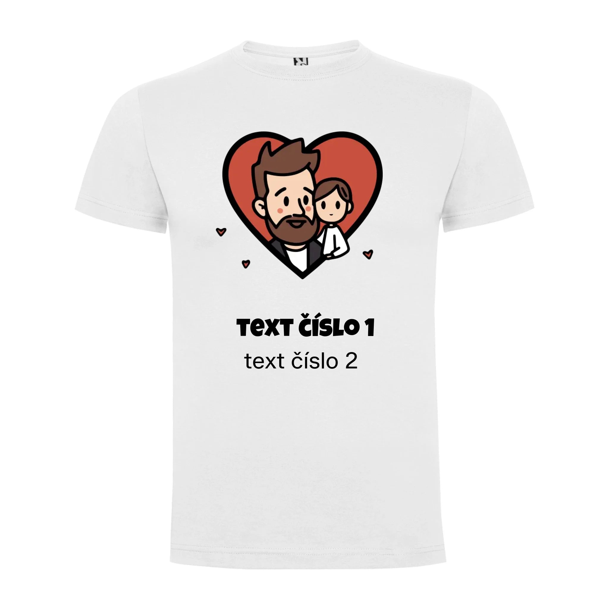 NEJ TÁTA VÝBĚR OBRÁZKU (10+motivů) a MOŽNOST DOPLNIT VLASTNÍ TEXTY pánské tričko potisk jen dopředu pánské DOGO Bílá
