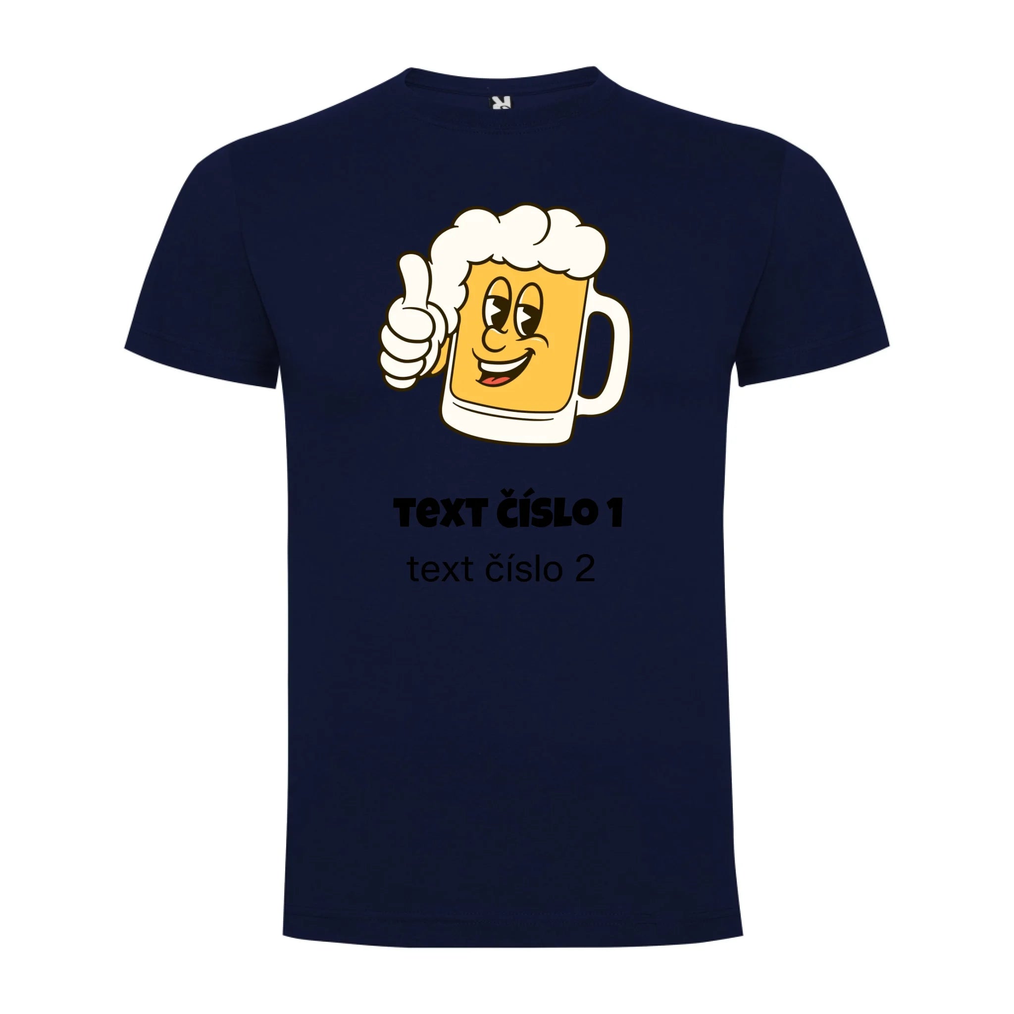 PIVO VÝBĚR OBRÁZKU (10+motivů) a MOŽNOST DOPLNIT VLASTNÍ TEXTY pánské tričko potisk jen dopředu pánské DOGO Námořnická modrá