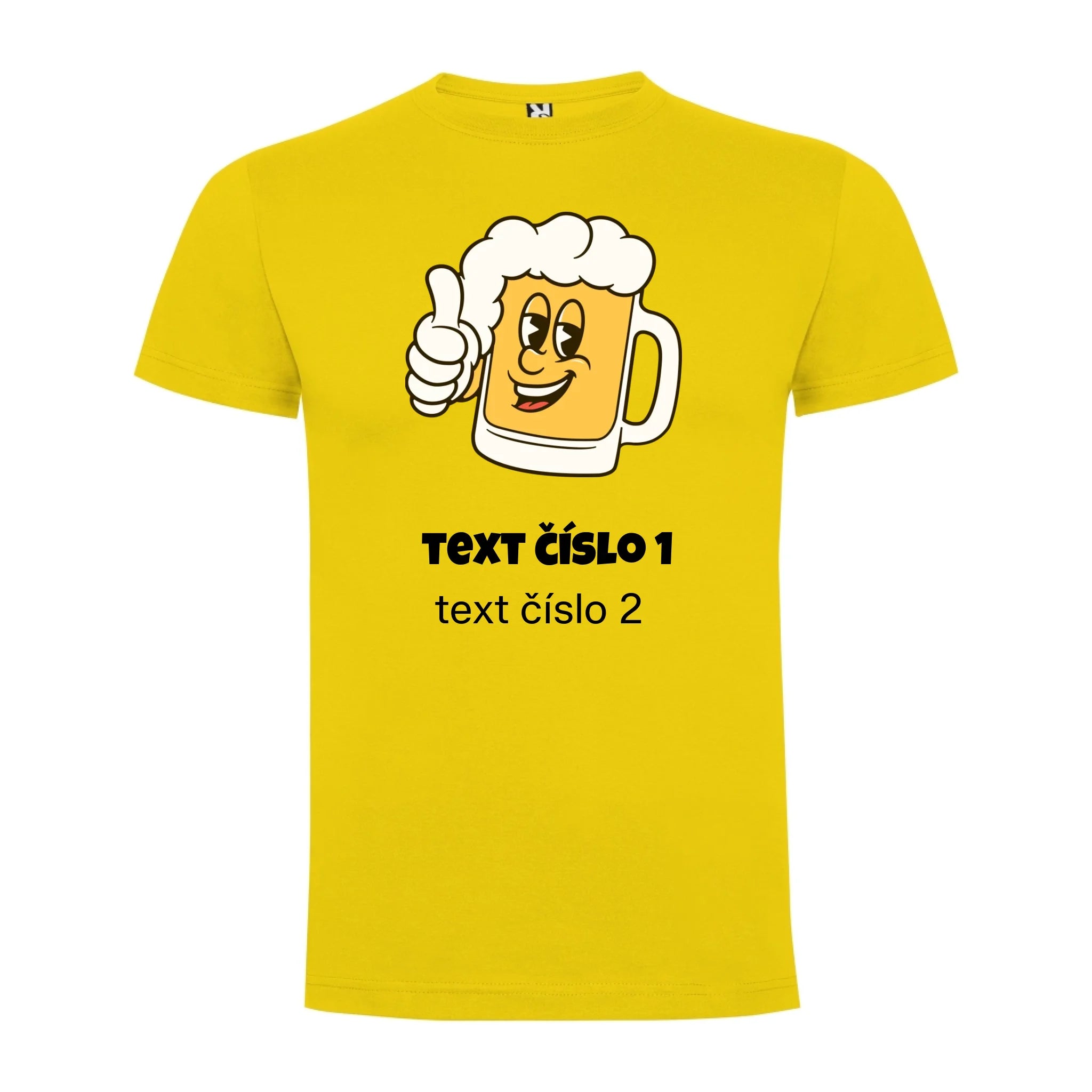 PIVO VÝBĚR OBRÁZKU (10+motivů) a MOŽNOST DOPLNIT VLASTNÍ TEXTY pánské tričko potisk jen dopředu pánské DOGO Žlutá