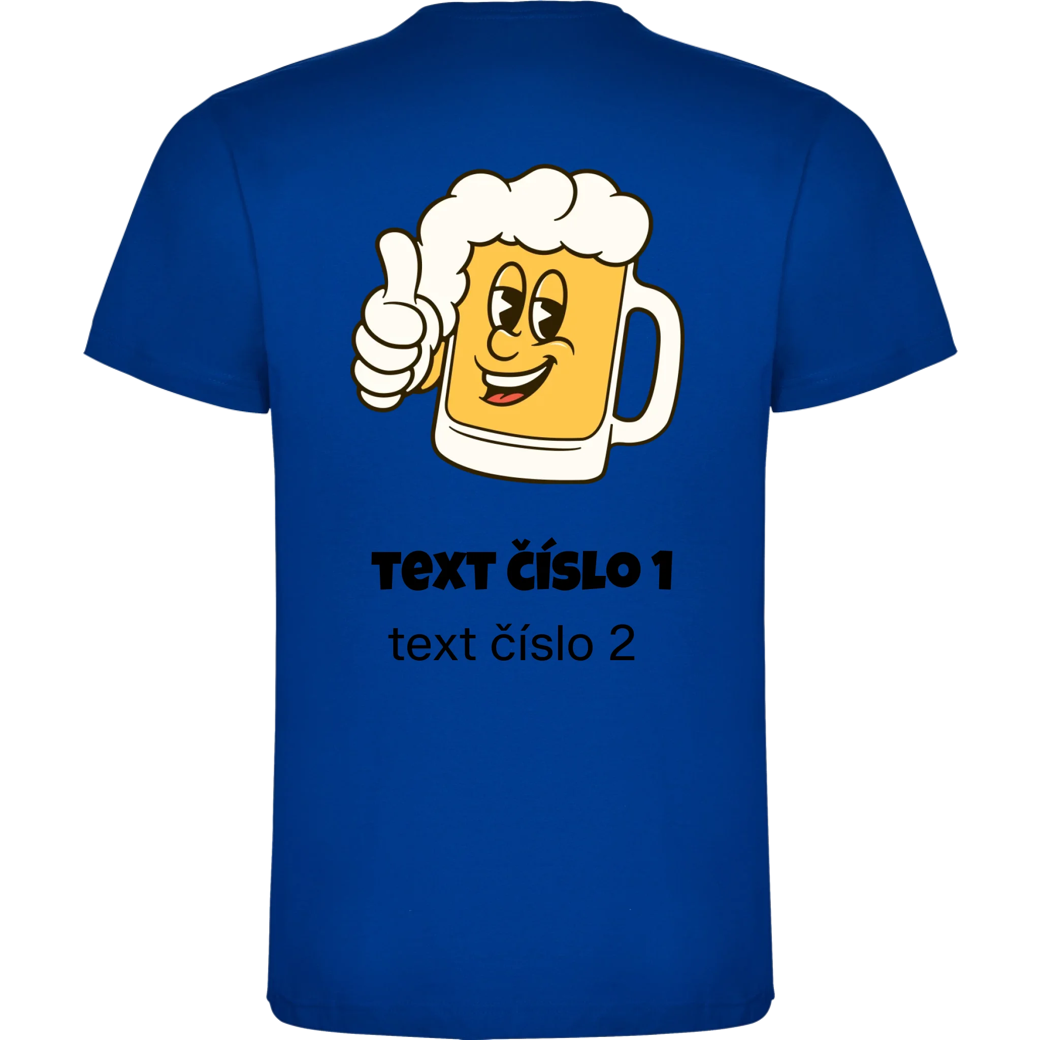 PIVO VÝBĚR OBRÁZKU (10+motivů) a MOŽNOST DOPLNIT VLASTNÍ TEXTY pánské tričko potisk jen na záda pánské DOGO Modrá