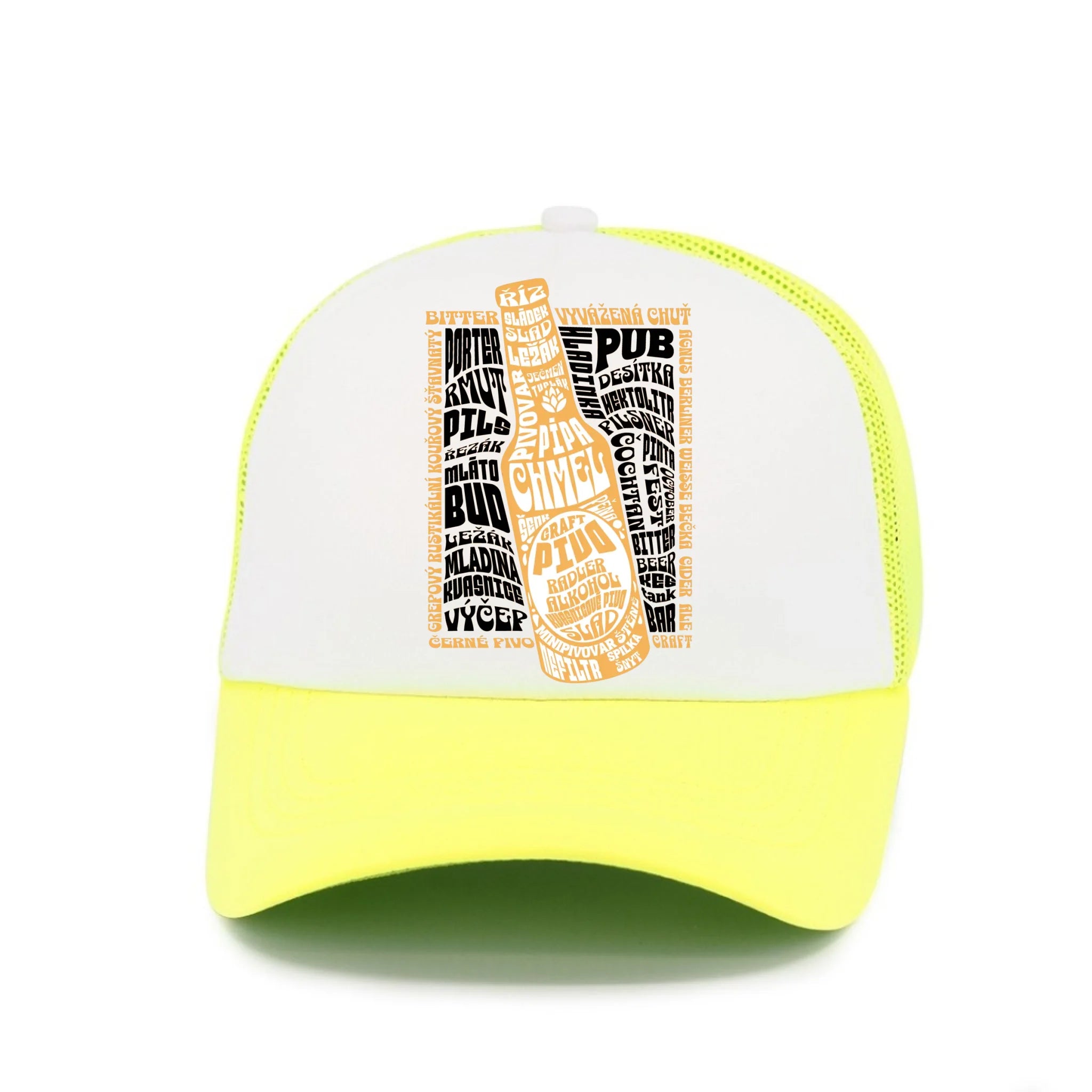 PIVO kšiltovka (5+ motivů) Kšiltovka TRUCKER neon žlutá 58