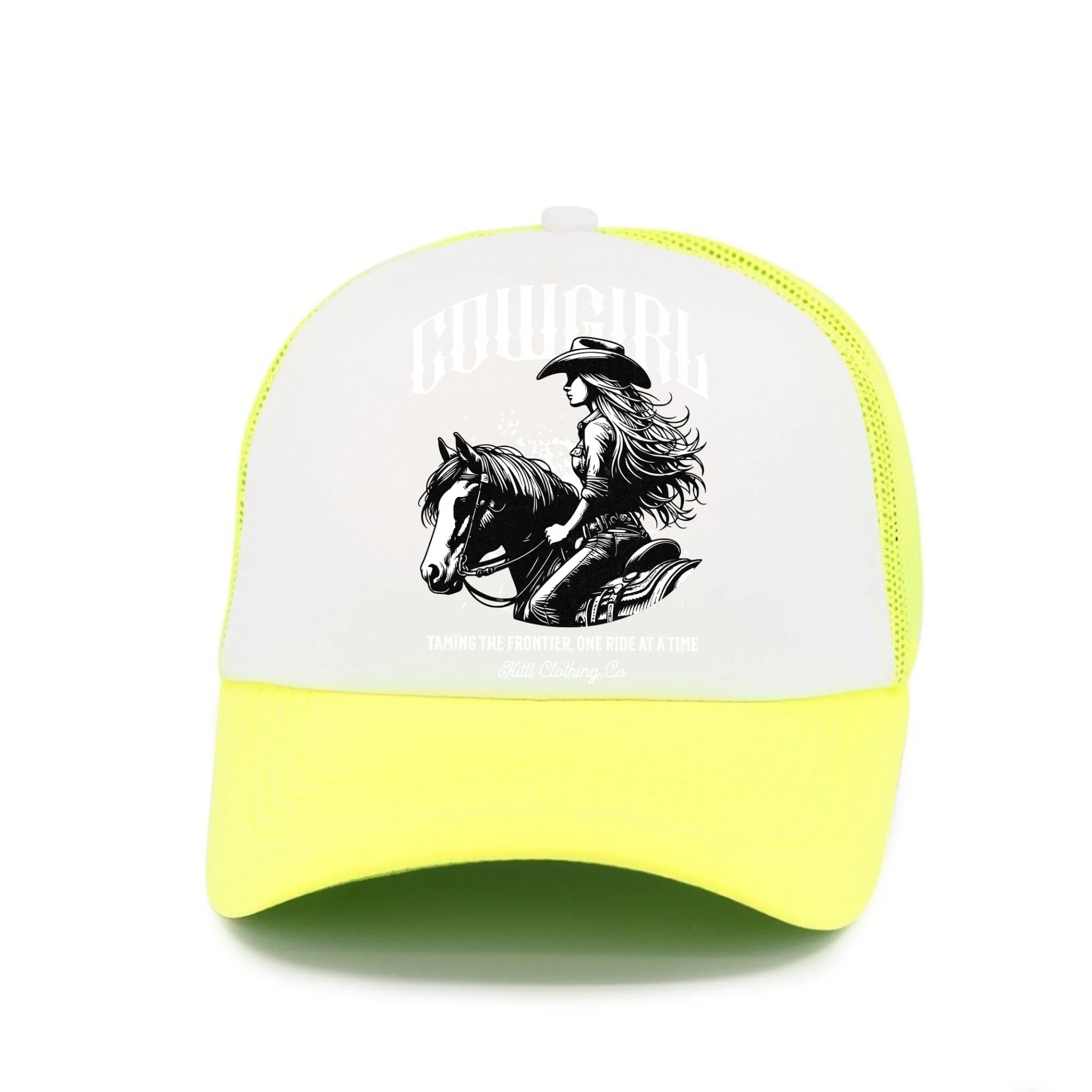 COWGIRL (výběr z 5 motivů) kšiltovka Kšiltovka TRUCKER neon žlutá 58