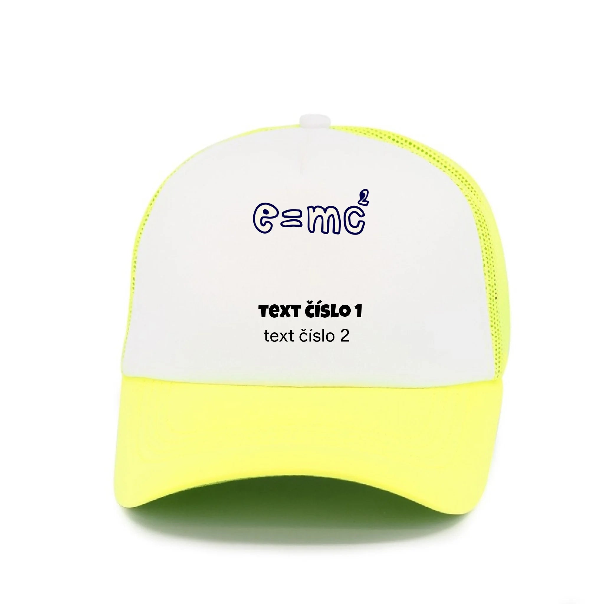 VÝBĚR OBRÁZKŮ S MOTIVEM UČITEL (10+motivů) a MOŽNOST DOPLNIT VLASTNÍ TEXTY kšiltovka Kšiltovka TRUCKER neon žlutá 58