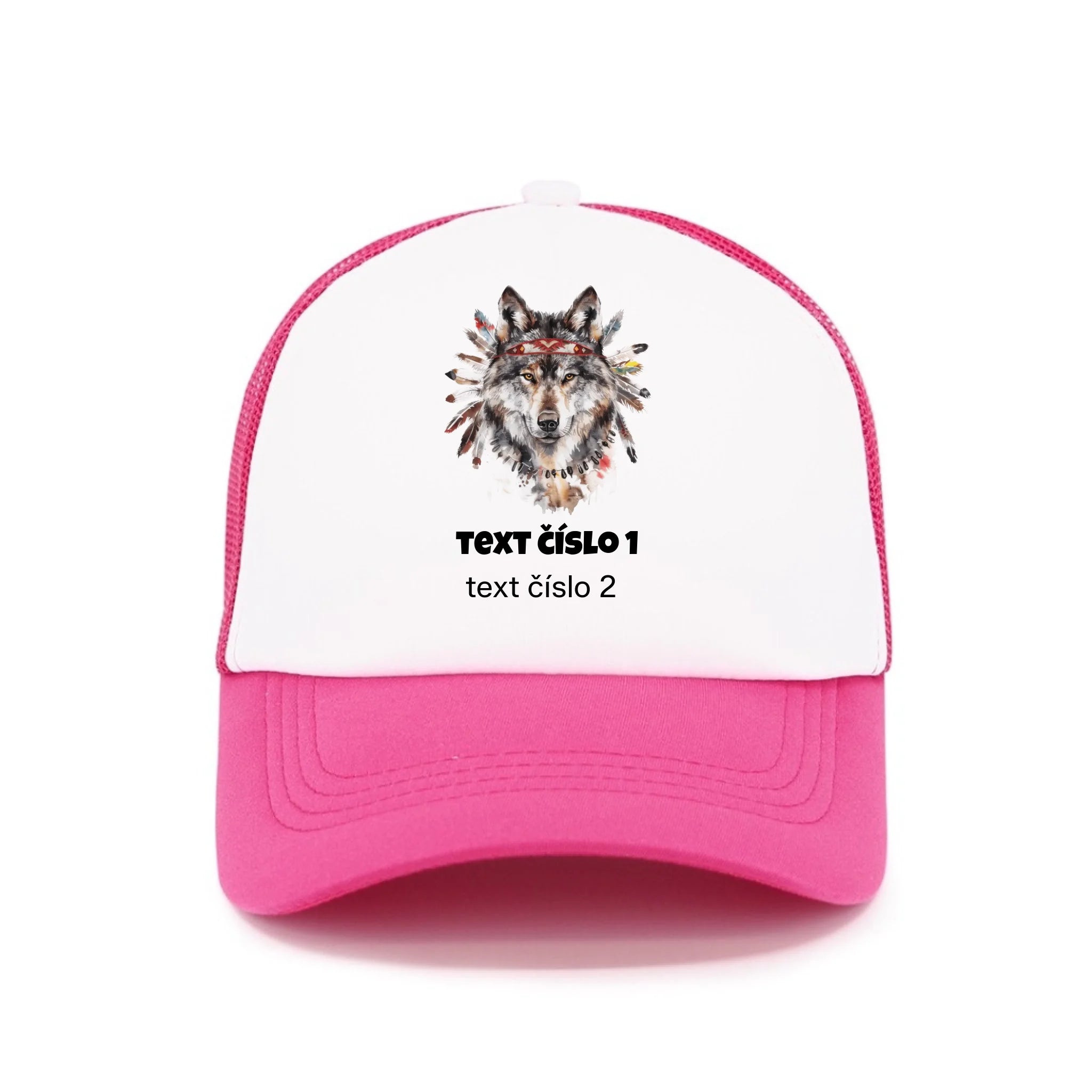 DIVOKÝ ZÁPAD VÝBĚR OBRÁZKU (10+motivů) a MOŽNOST DOPLNIT VLASTNÍ TEXTY kšiltovka Kšiltovka TRUCKER růžová 58
