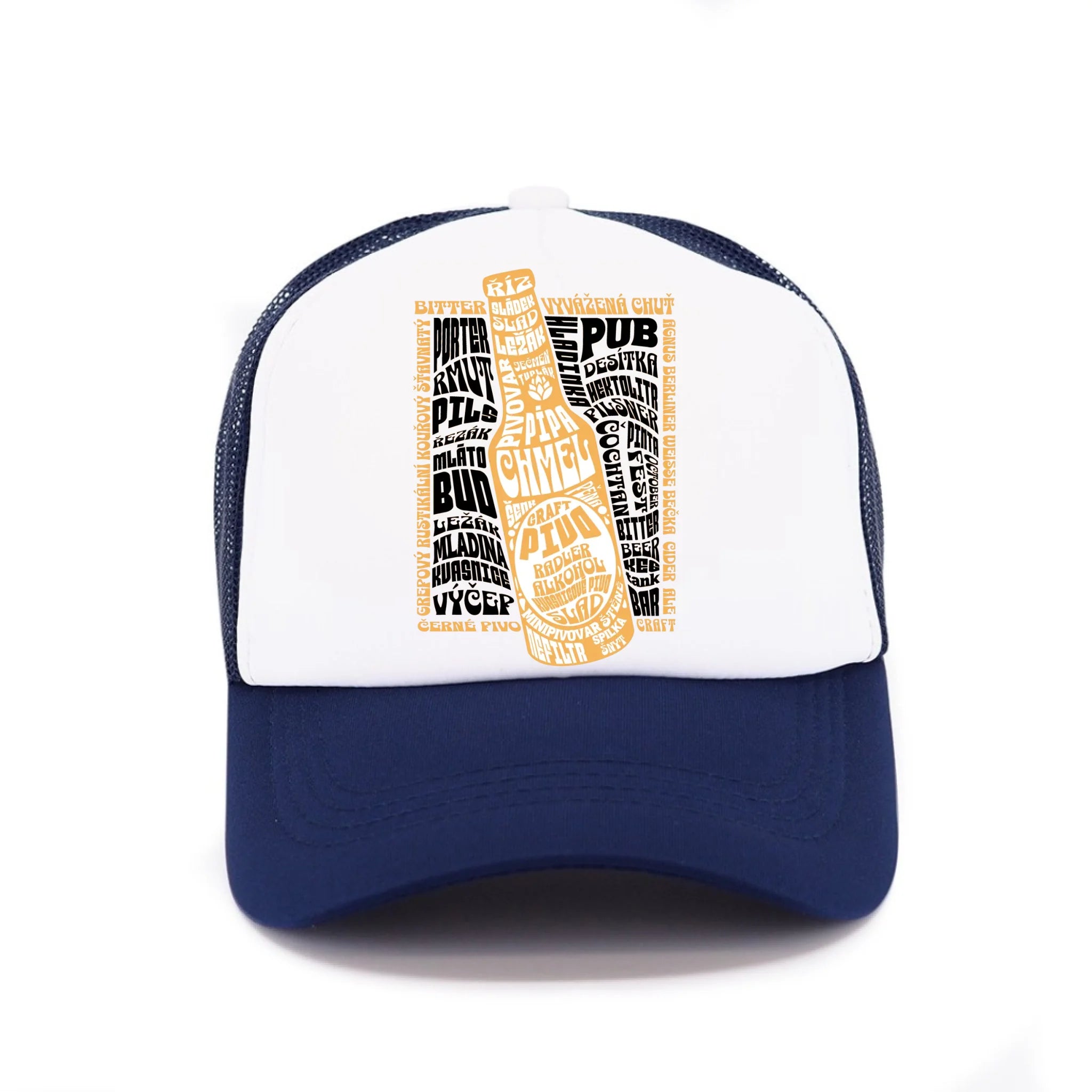PIVO kšiltovka (5+ motivů) Kšiltovka TRUCKER námořnická modrá 58