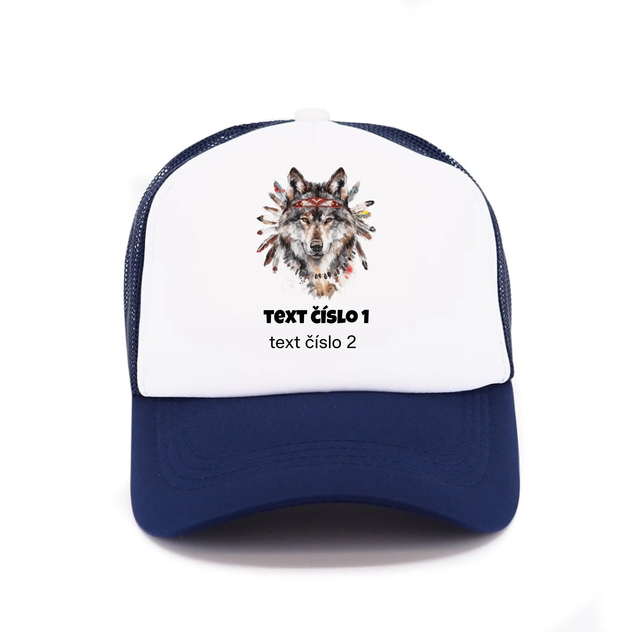 DIVOKÝ ZÁPAD VÝBĚR OBRÁZKU (10+motivů) a MOŽNOST DOPLNIT VLASTNÍ TEXTY kšiltovka Kšiltovka TRUCKER námořnická modrá 58