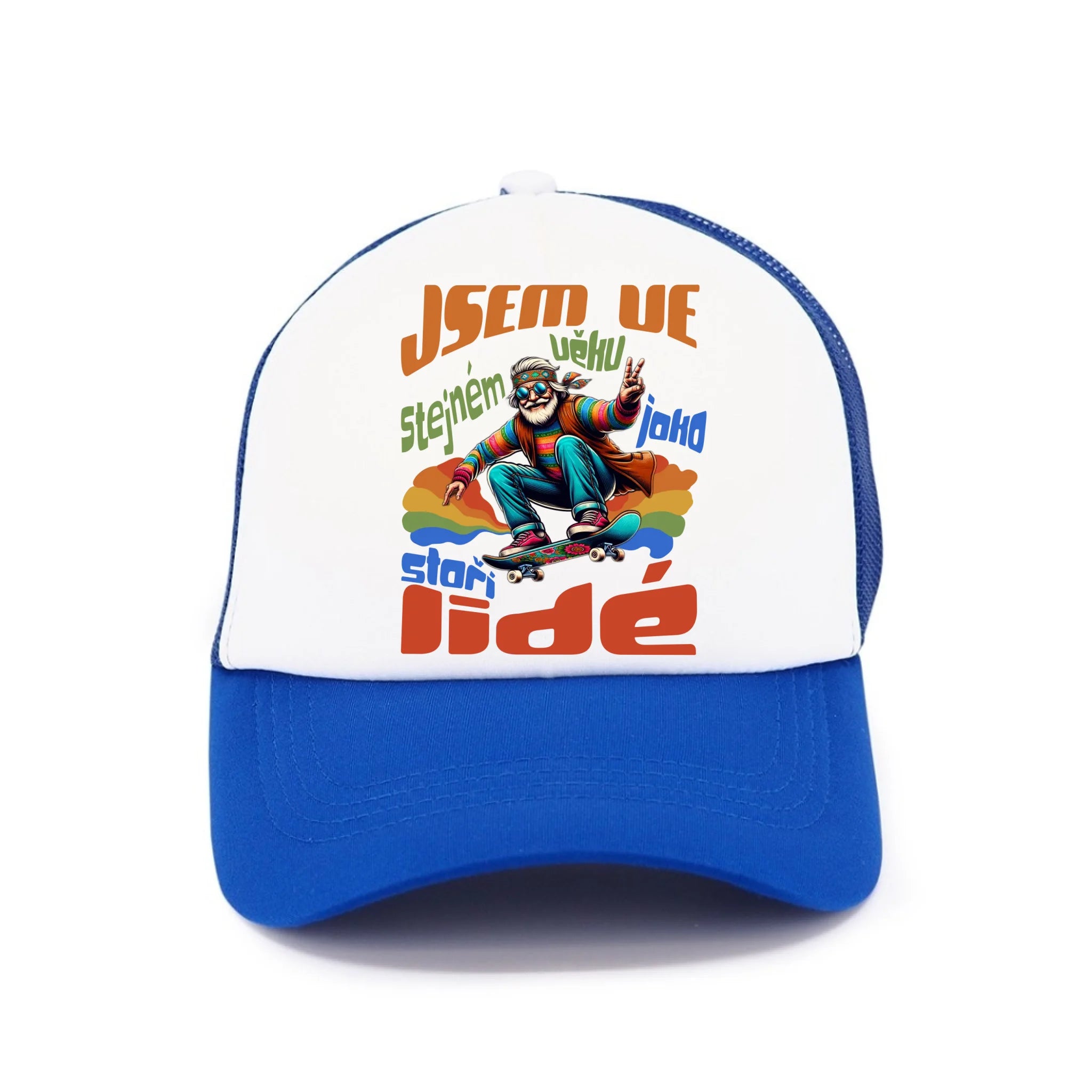 KŠILTOVKA s motivem DĚDEČEK Kšiltovka TRUCKER modrá 58