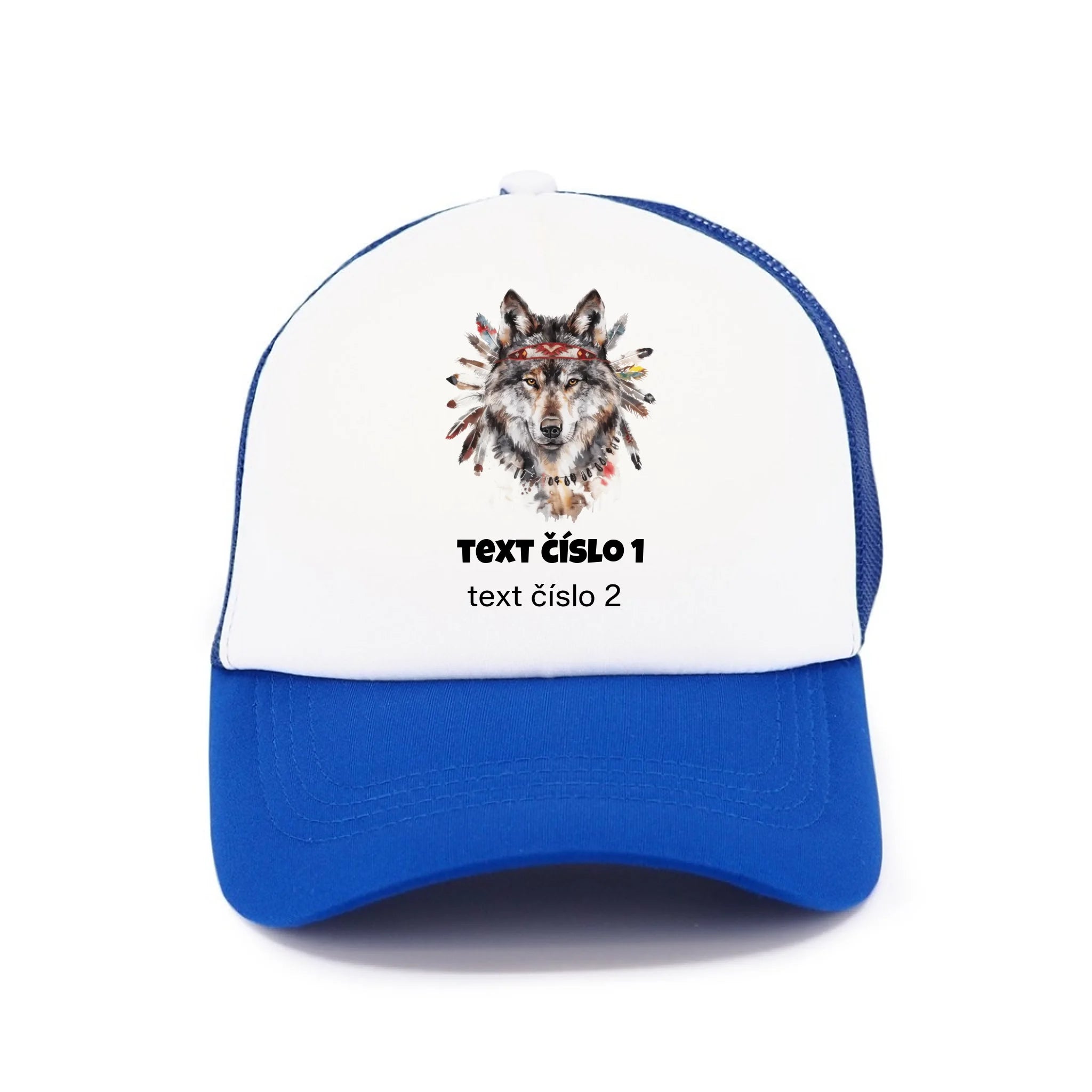 DIVOKÝ ZÁPAD VÝBĚR OBRÁZKU (10+motivů) a MOŽNOST DOPLNIT VLASTNÍ TEXTY kšiltovka Kšiltovka TRUCKER modrá 58