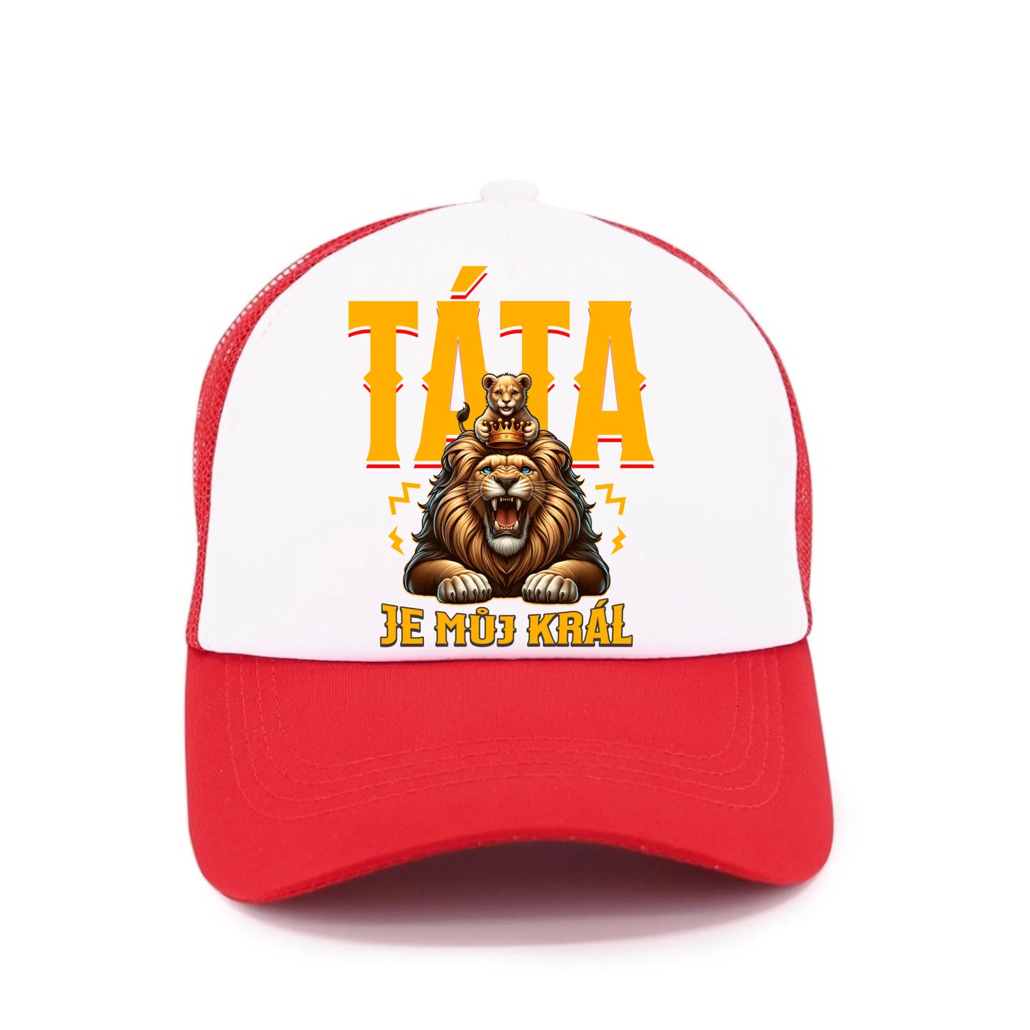 TÁTA JE MŮJ KRÁL kšiltovka Kšiltovka TRUCKER červená 58